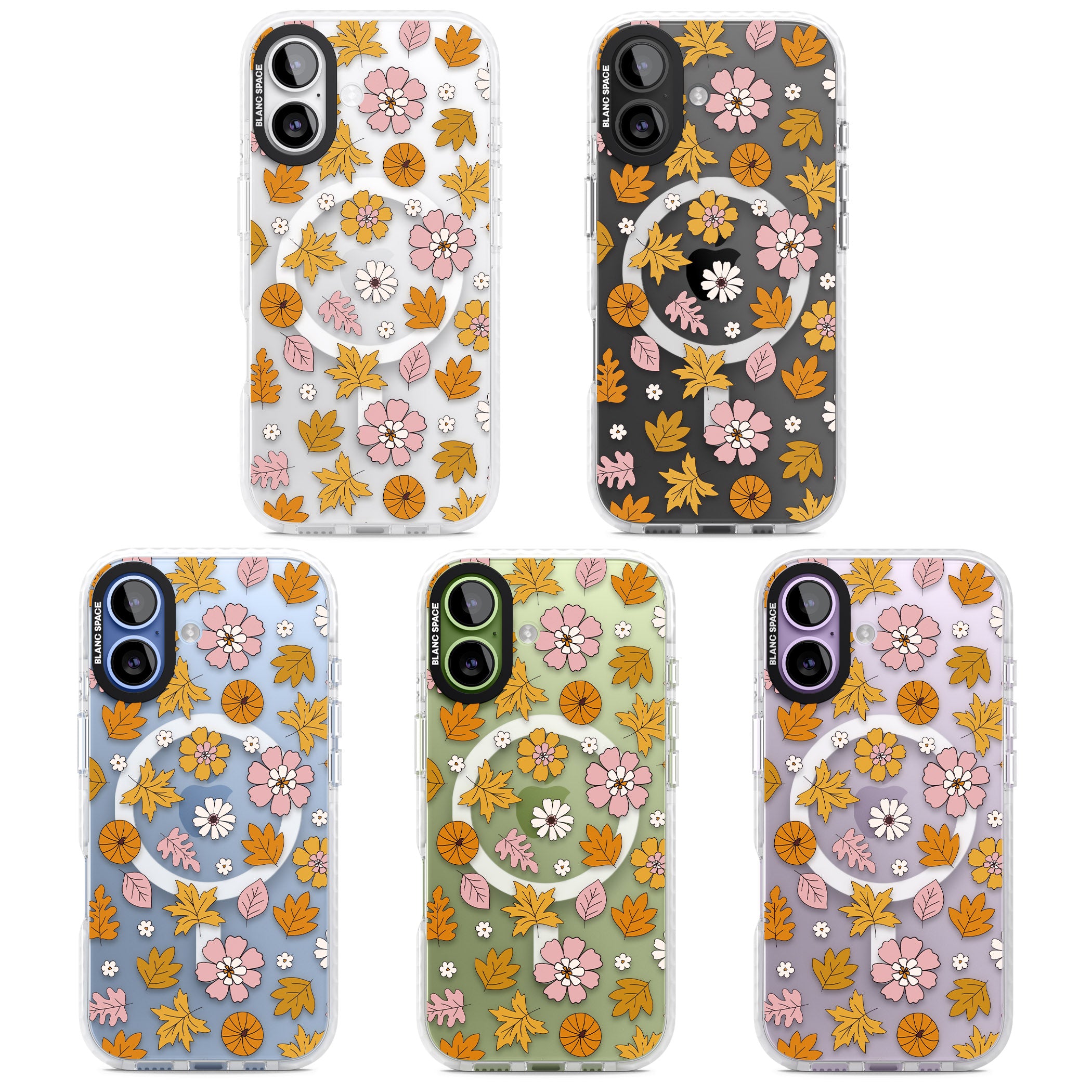 Autumn Leaves And Flowers iPhone 17 Impact Pro Clear Phone Case APT Impact Protection