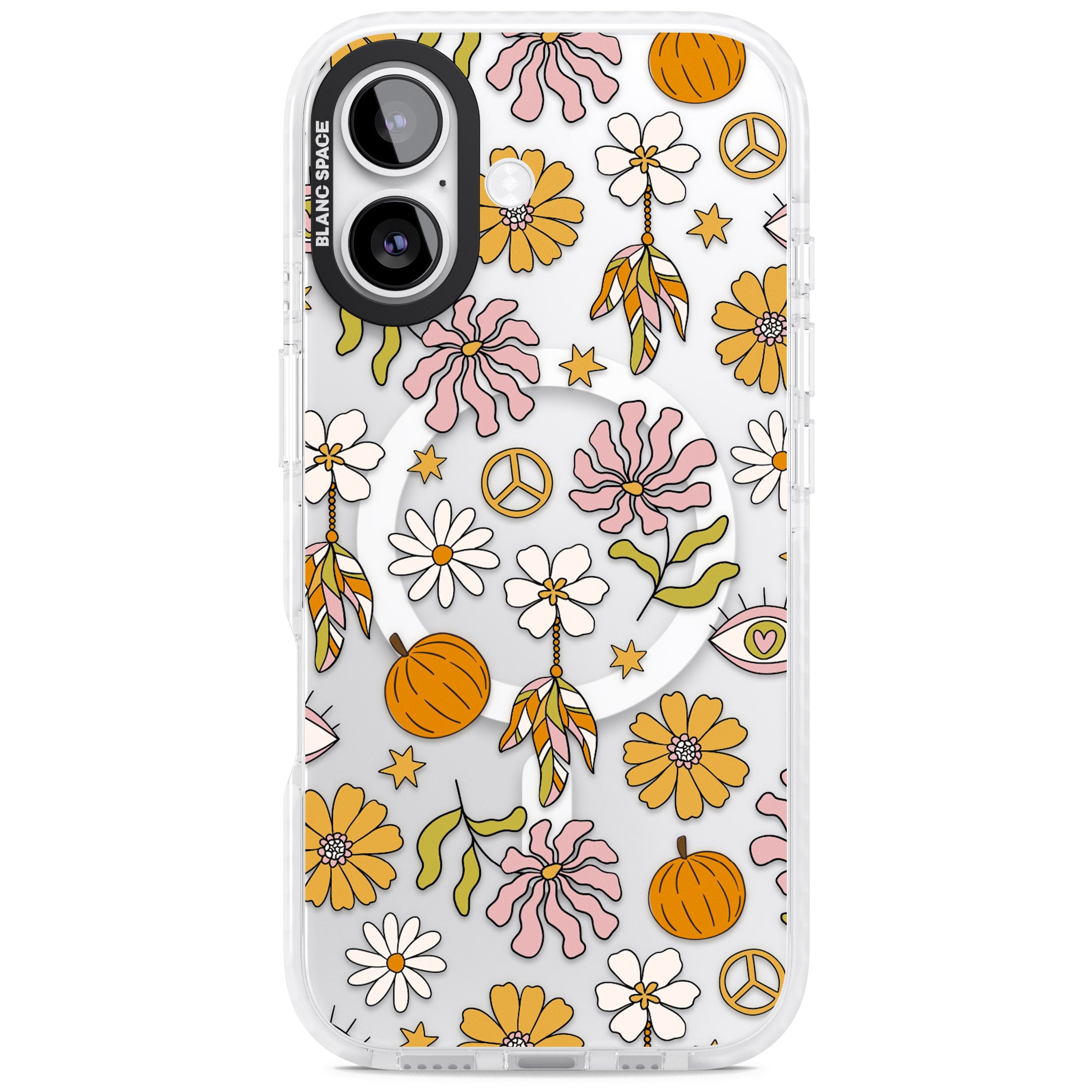 Retro Boho Fall Floral iPhone 17 Impact Pro Clear Phone Case