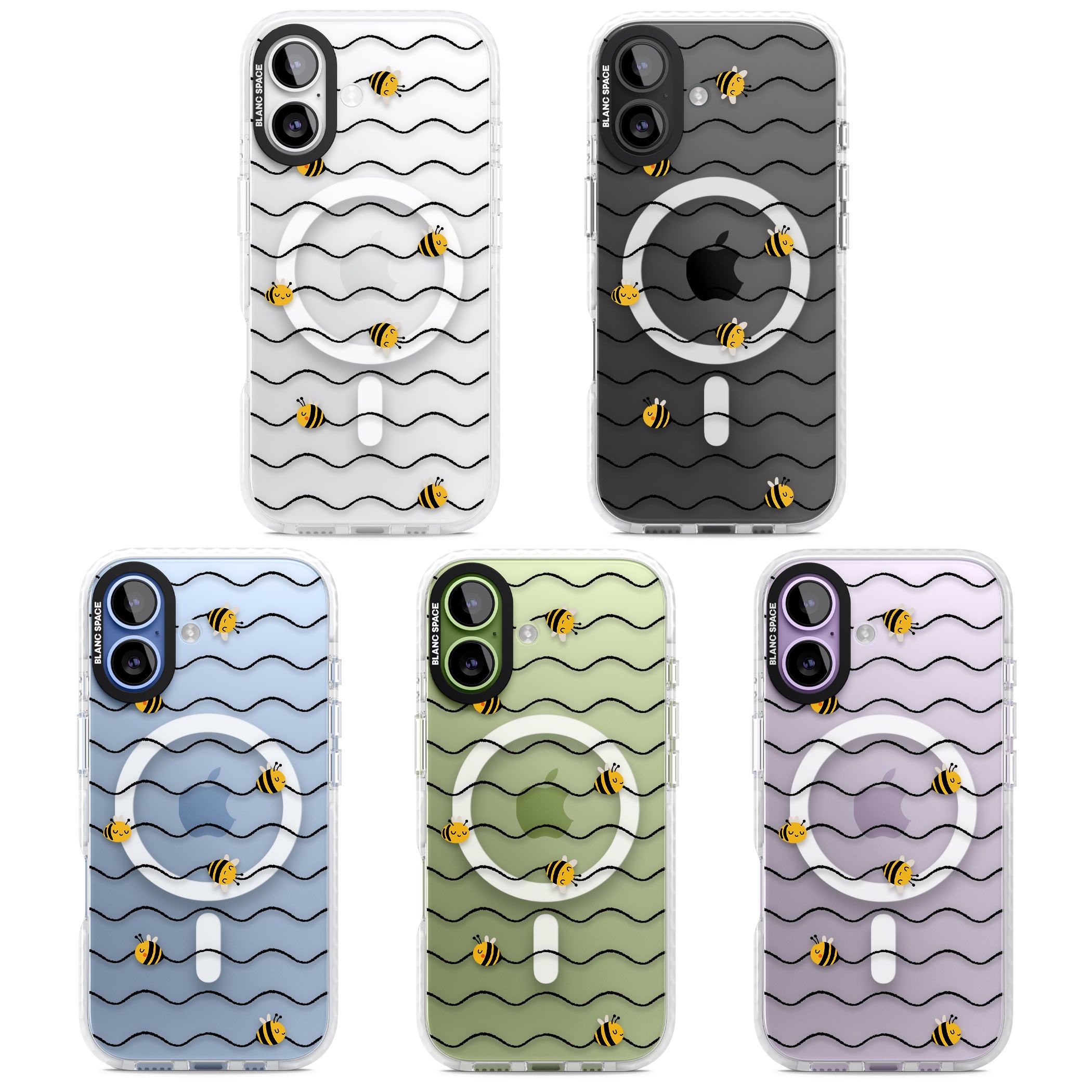 Bee Wave Pattern iPhone 17 Impact Pro Clear Phone Case APT Impact Protection