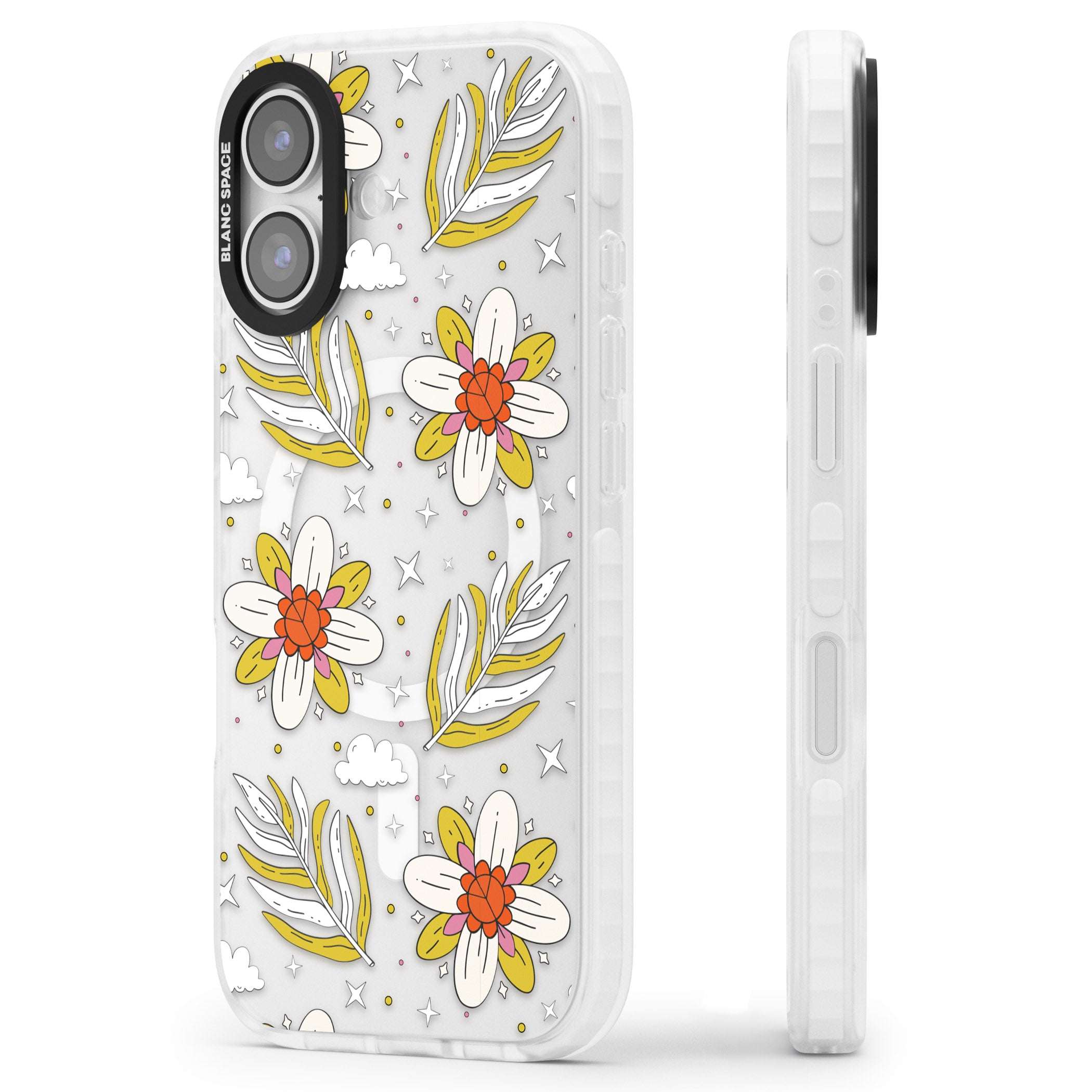 Boho Celestial Floral Dream iPhone 17 Impact Pro Clear Phone Case Side Profile