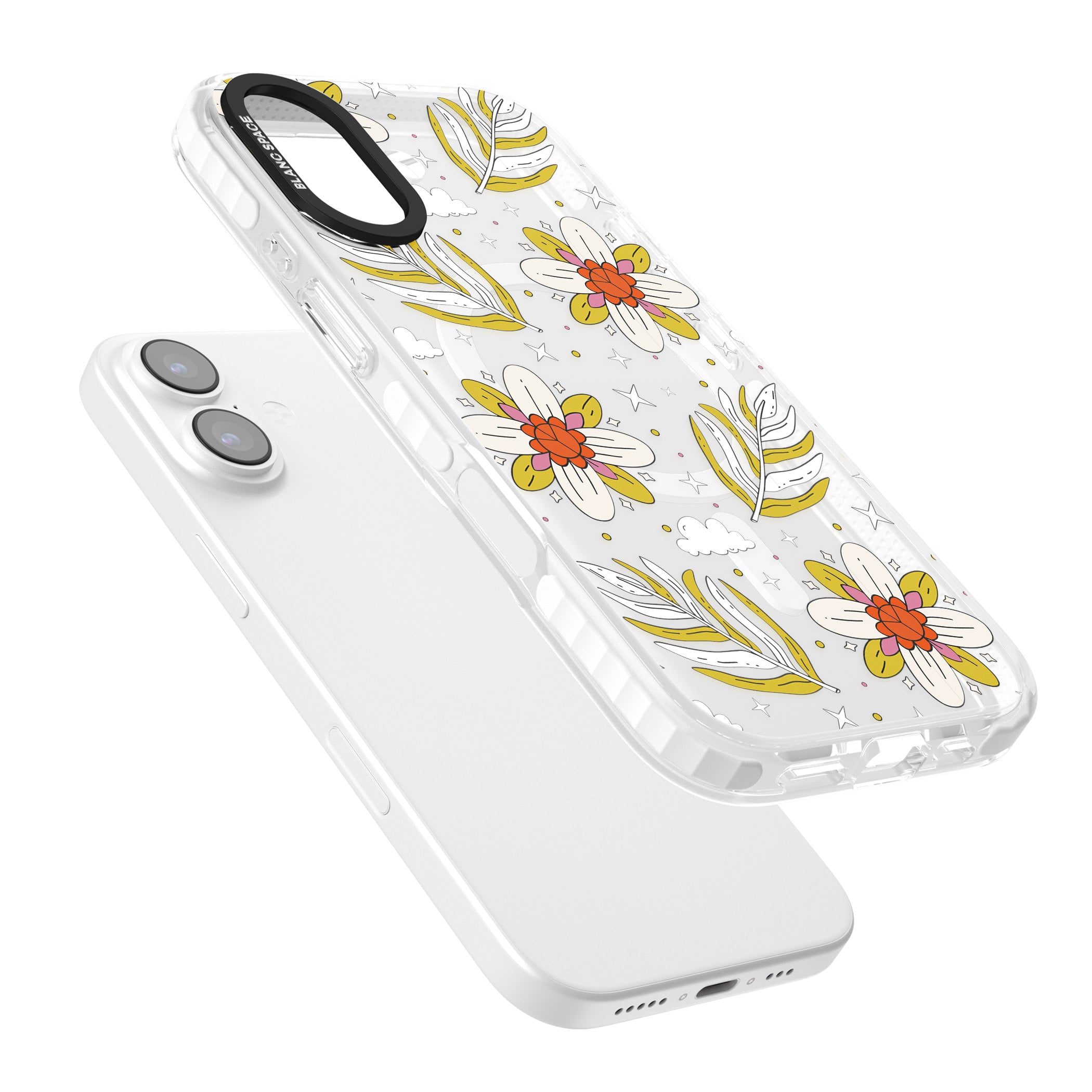 Boho Celestial Floral Dream iPhone 17 Impact Pro Clear Phone Case Colours