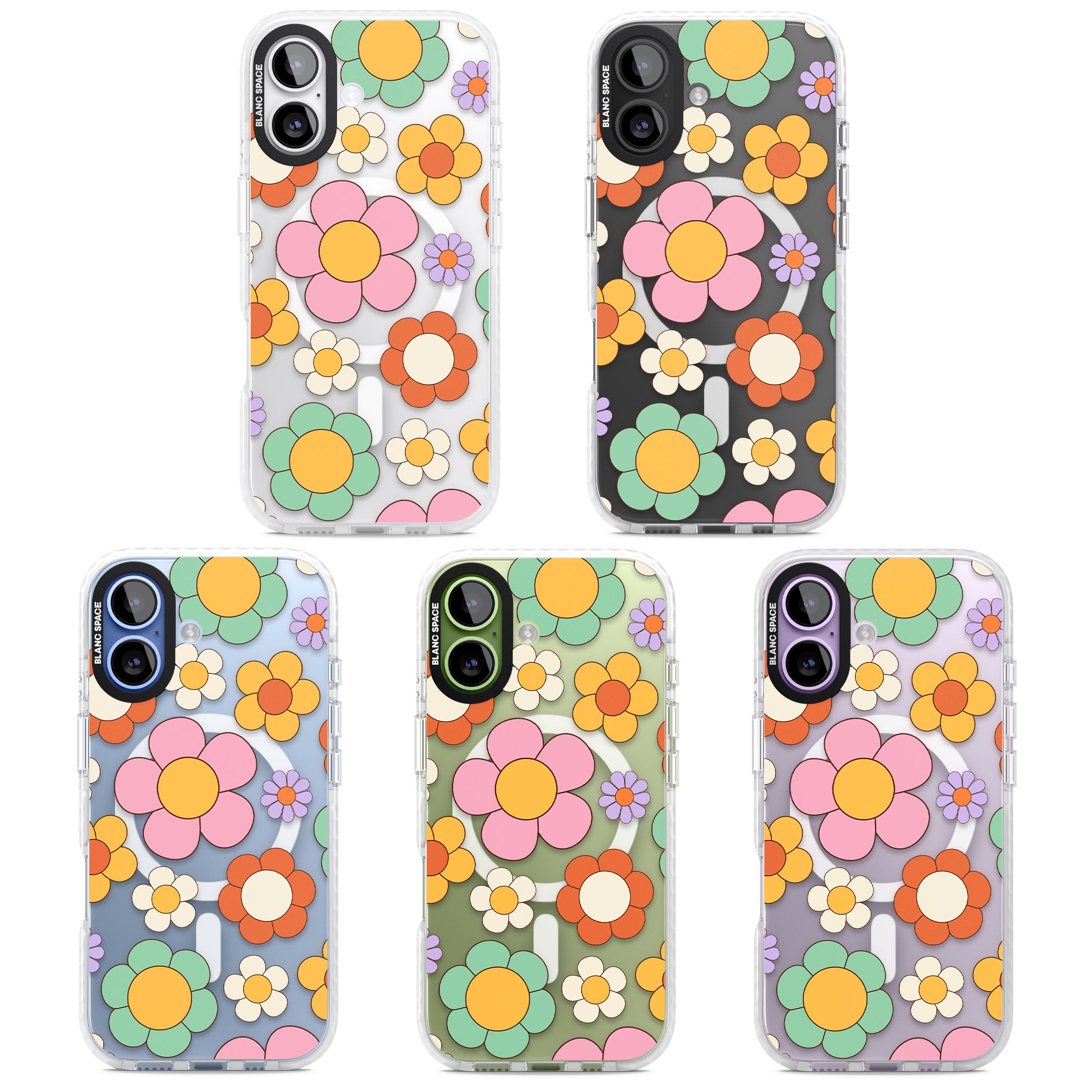 Groovy Blossoms iPhone 17 Impact Pro Clear Phone Case APT Impact Protection