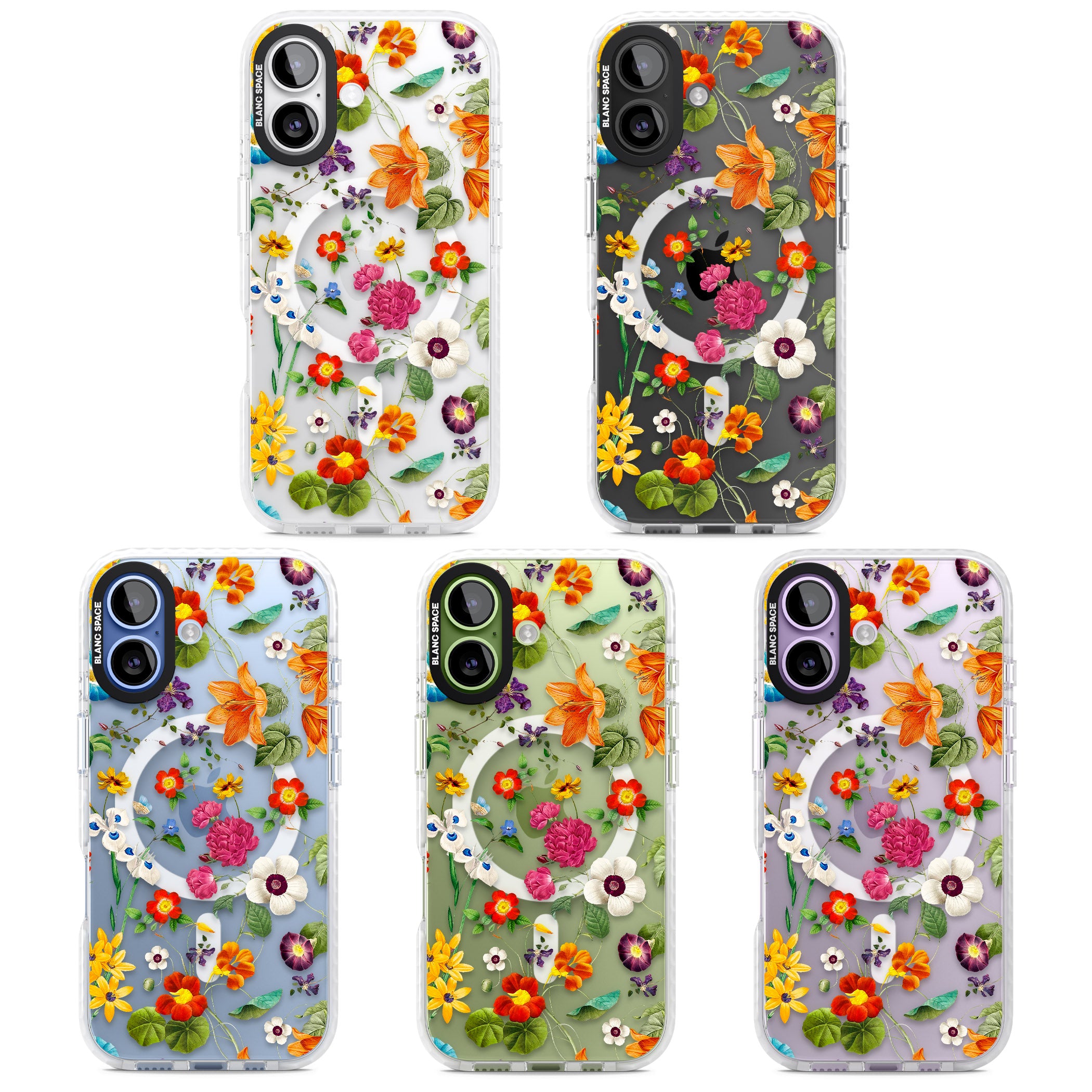 Whimsical Wildflowers iPhone 17 Impact Pro Clear Phone Case APT Impact Protection