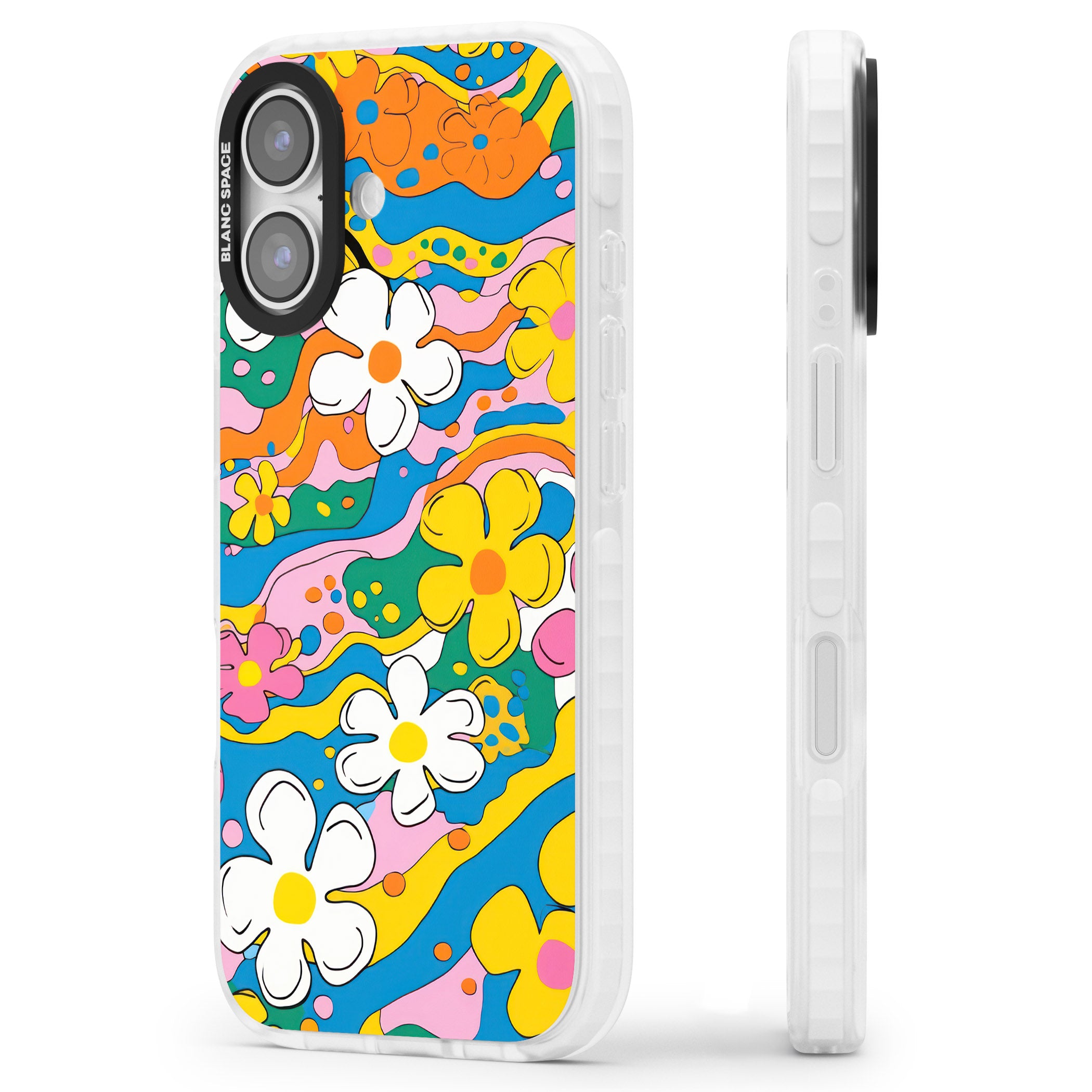 Vibrant Bloom iPhone 17 Impact Pro Clear Phone Case Side Profile