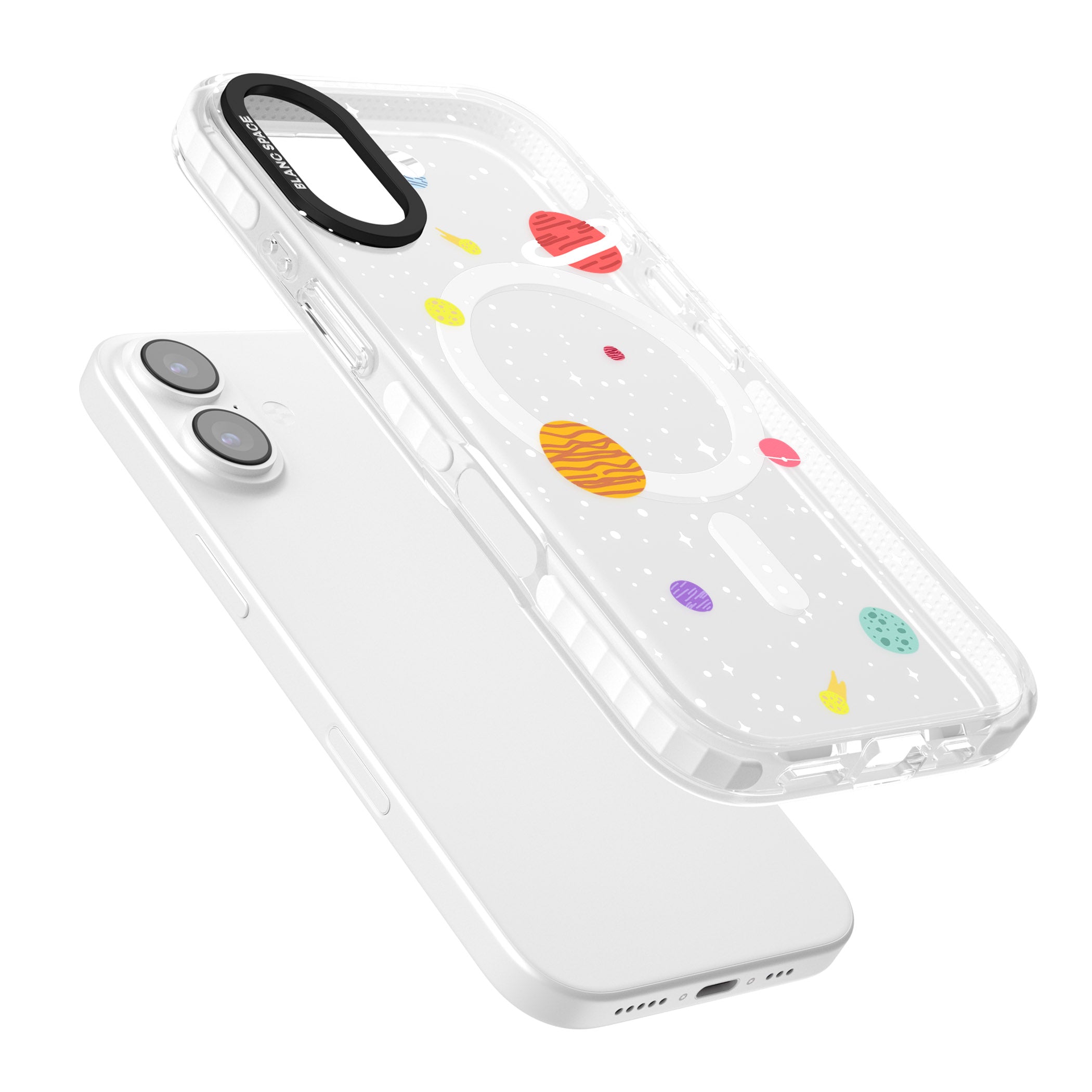 Cute Cartoon Planets (Clear) iPhone 17 Impact Pro Clear Phone Case Colours