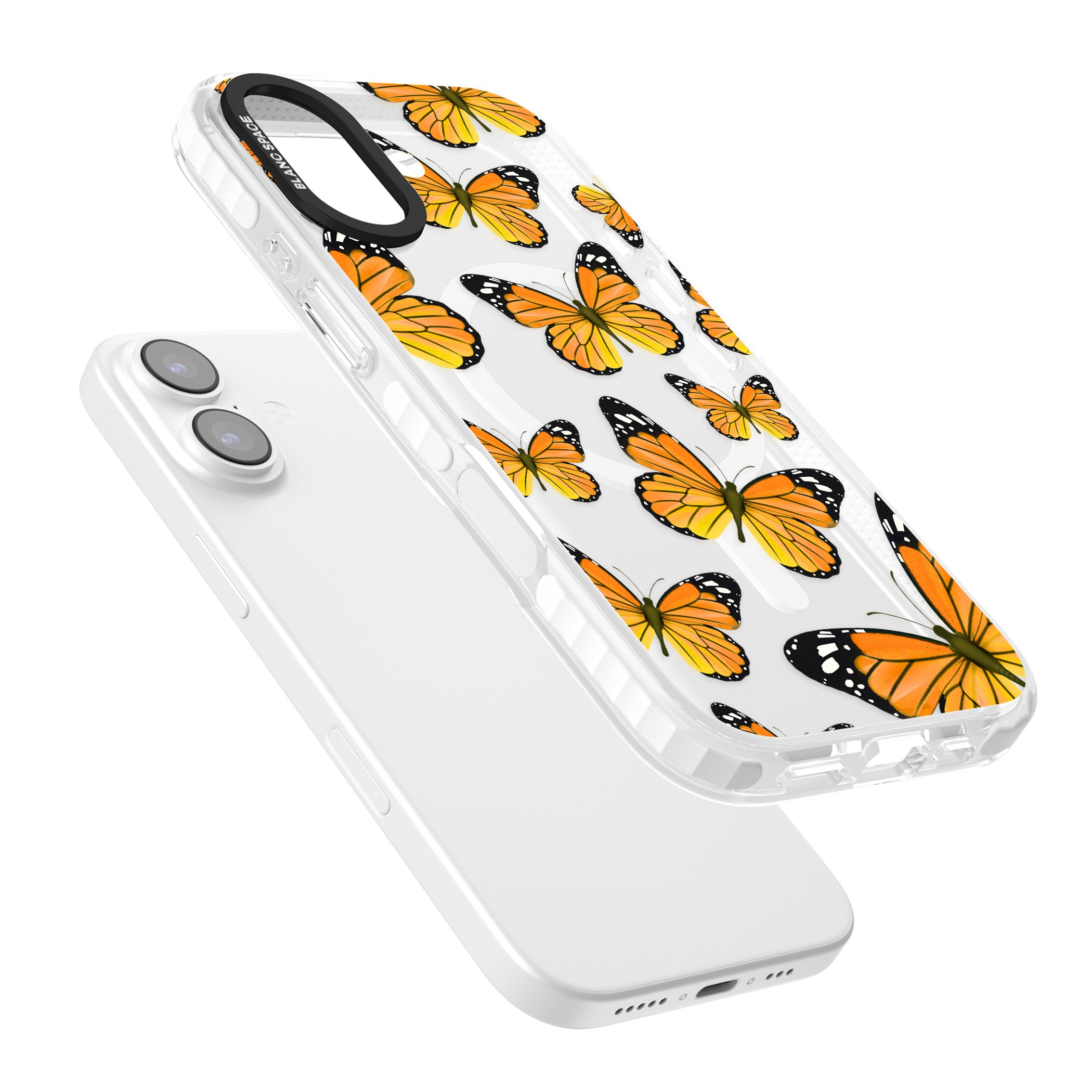 Sun Yellow Butterflies iPhone 17 Impact Pro Clear Phone Case Colours