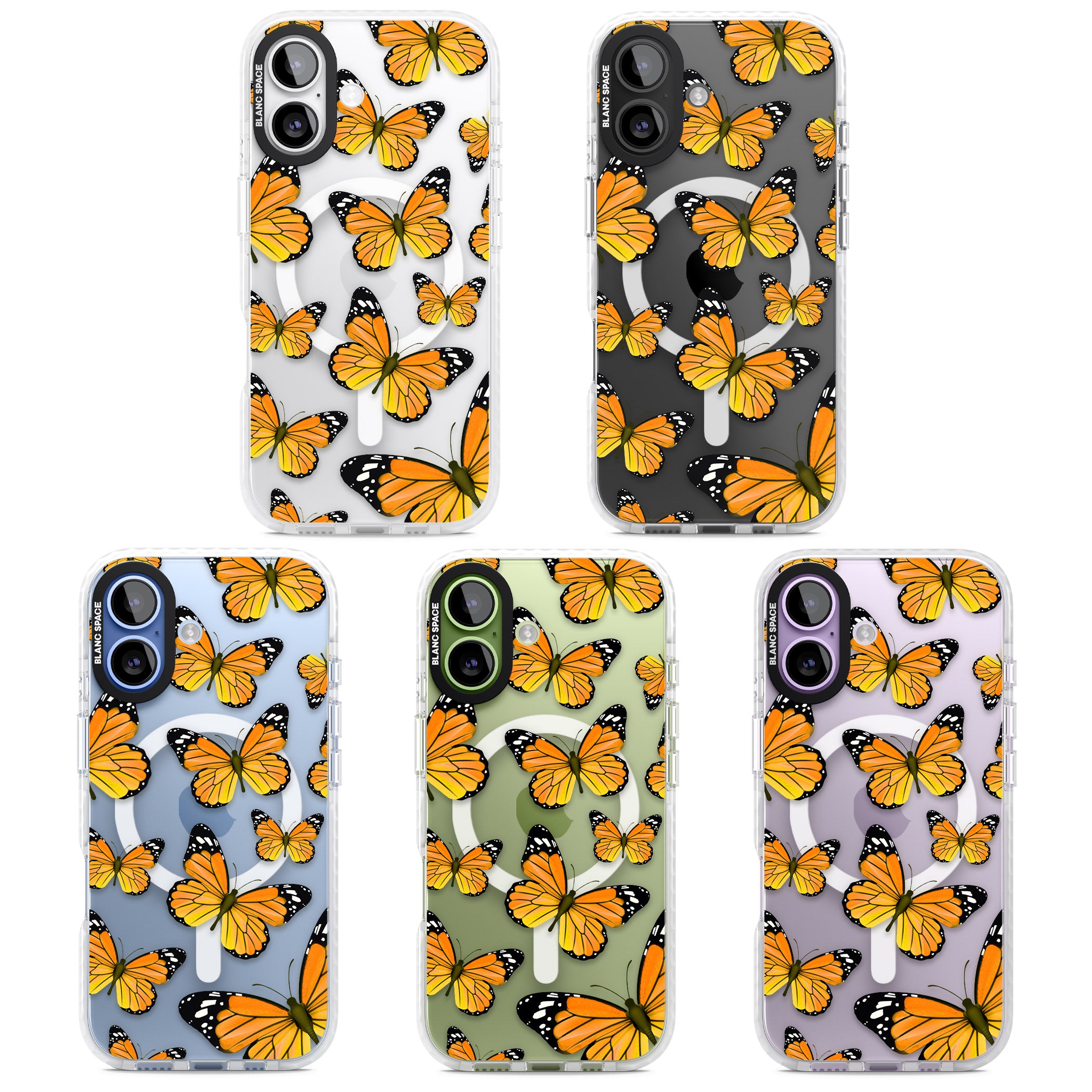 Sun Yellow Butterflies iPhone 17 Impact Pro Clear Phone Case APT Impact Protection