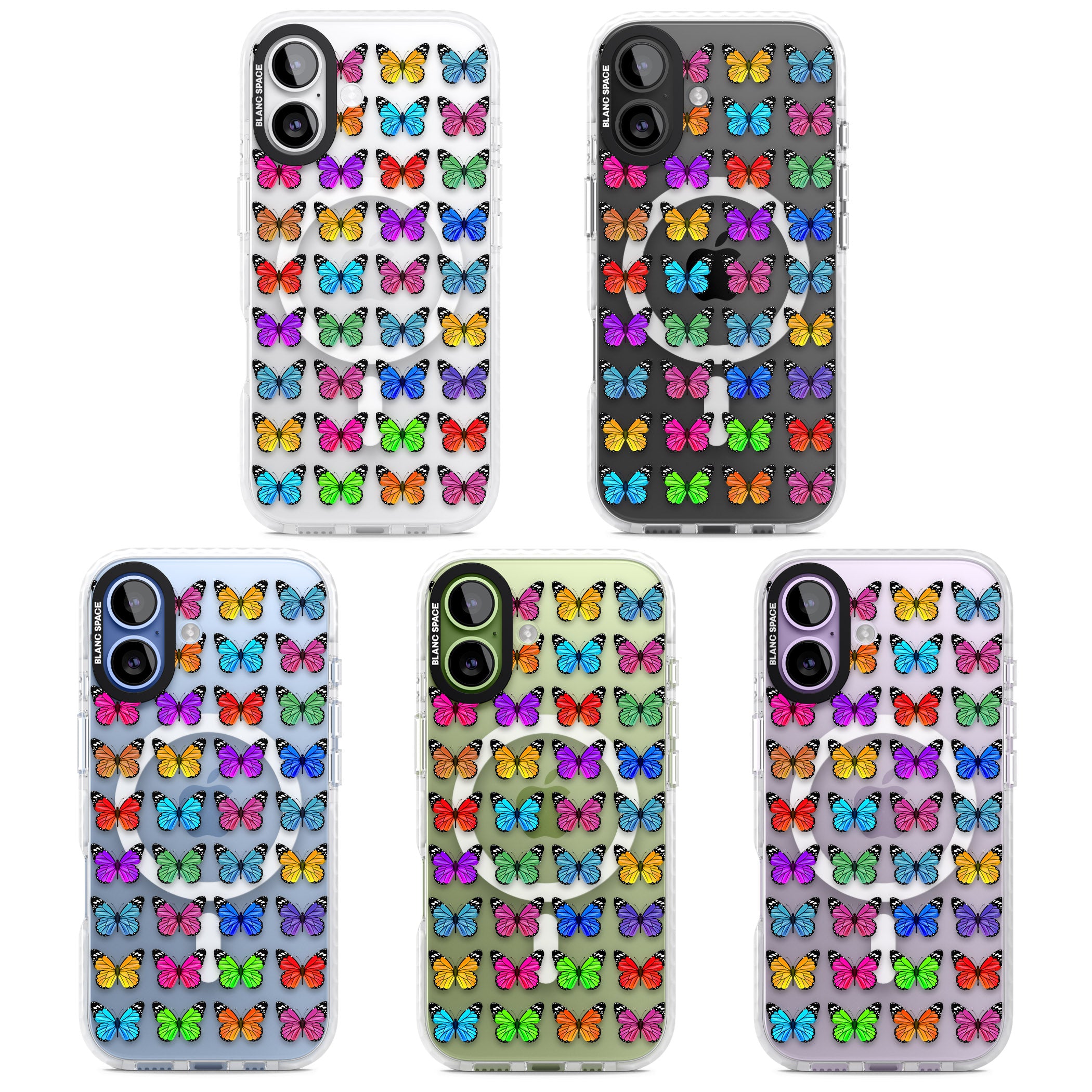 Colourful Butterfly Pattern iPhone 17 Impact Pro Clear Phone Case APT Impact Protection