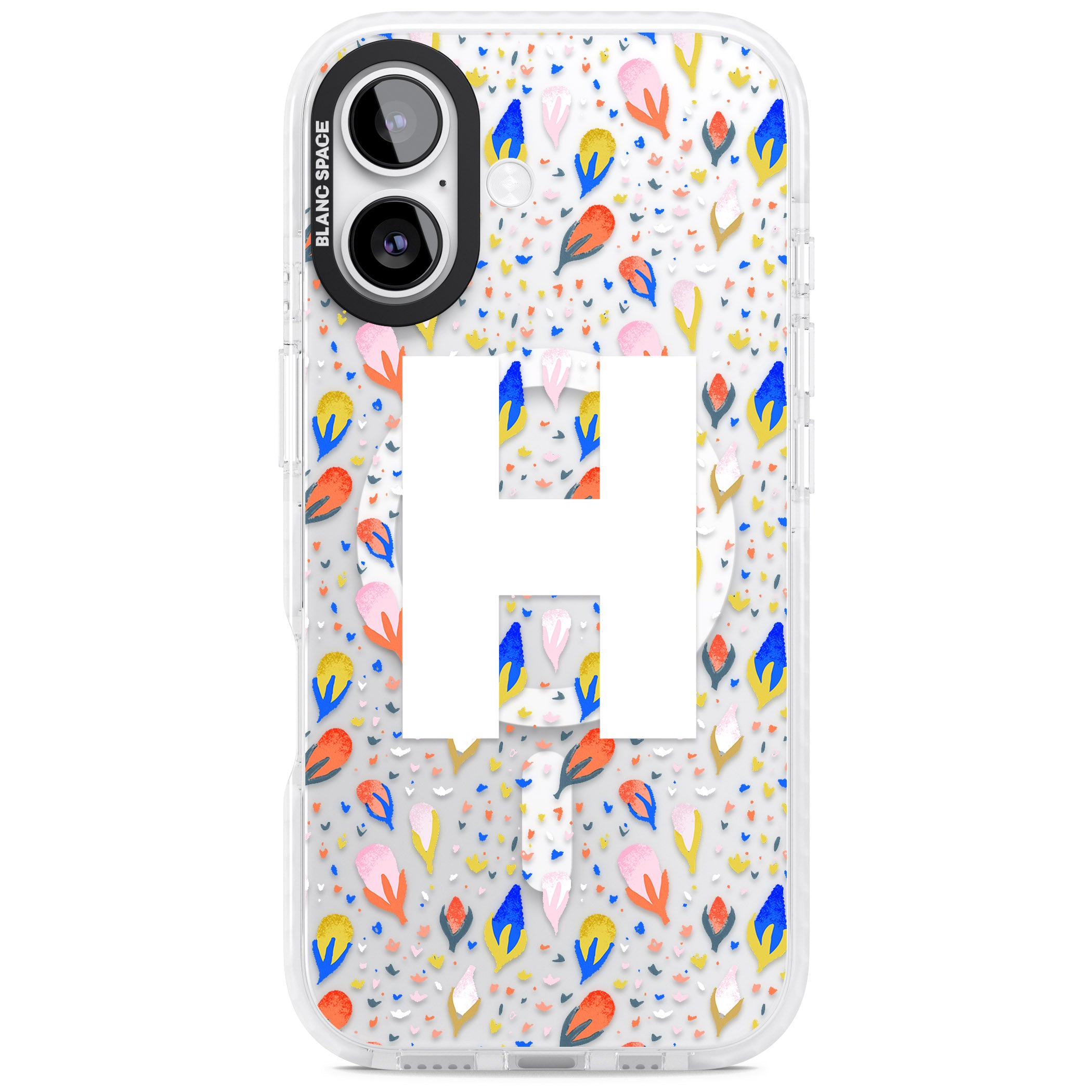 Personalised Abstract Floral Initial iPhone 17 Impact Pro Clear Phone Case