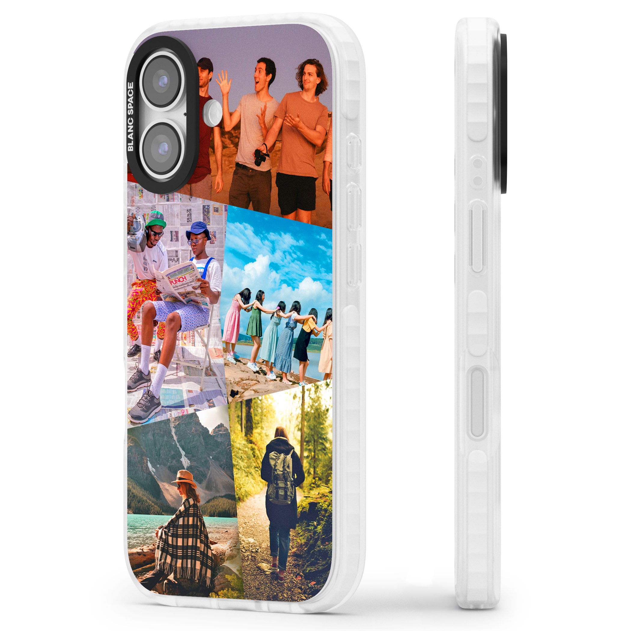 Personalised Abstract Photo Grid iPhone 17 Impact Pro Clear Phone Case Side Profile