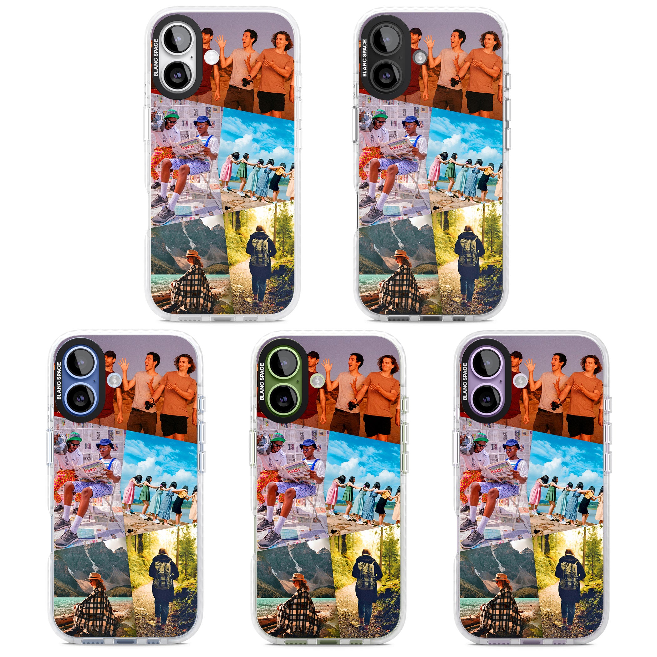 Personalised Abstract Photo Grid iPhone 17 Impact Pro Clear Phone Case APT Impact Protection