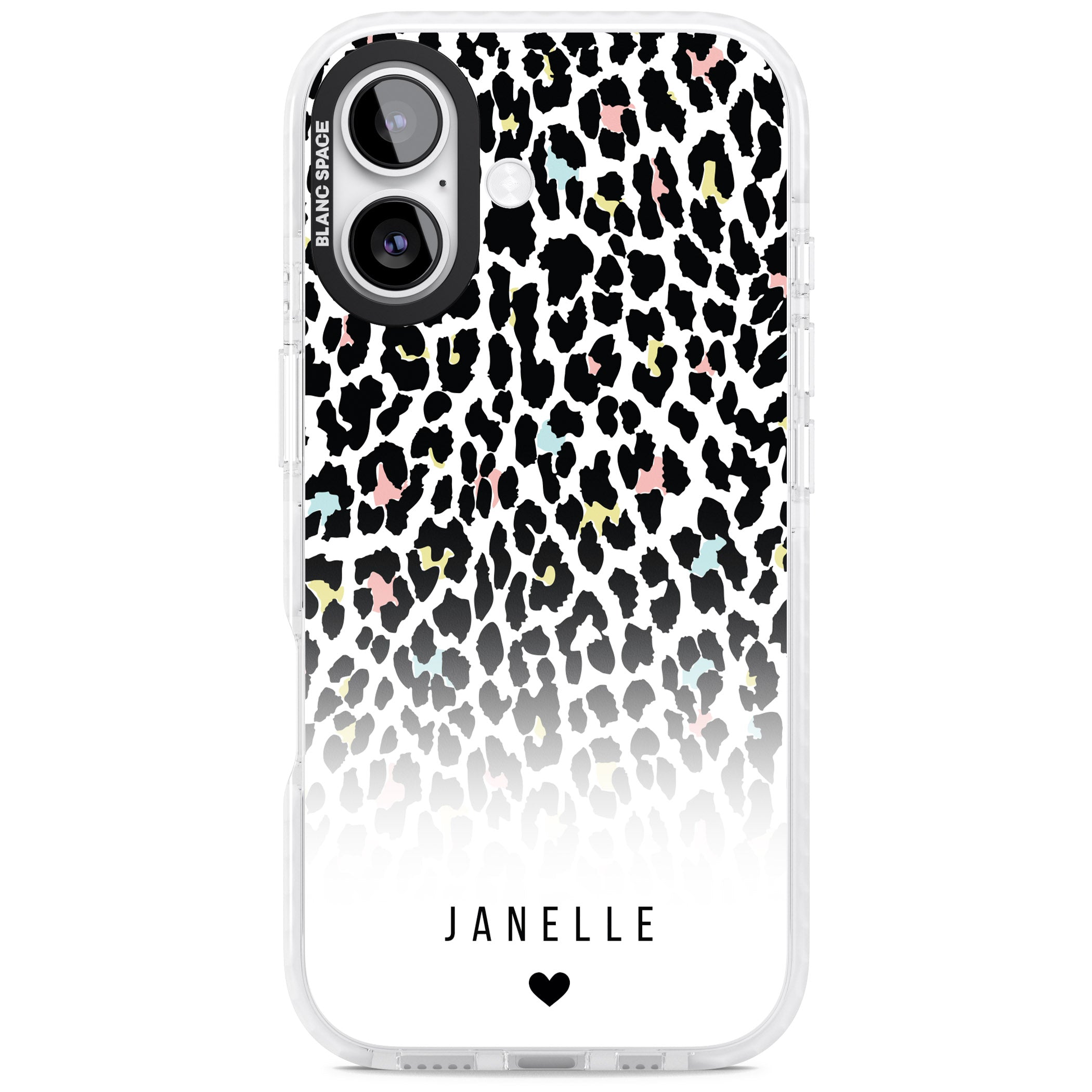 Personalised Pastel Leopard iPhone 17 Impact Pro Clear Phone Case