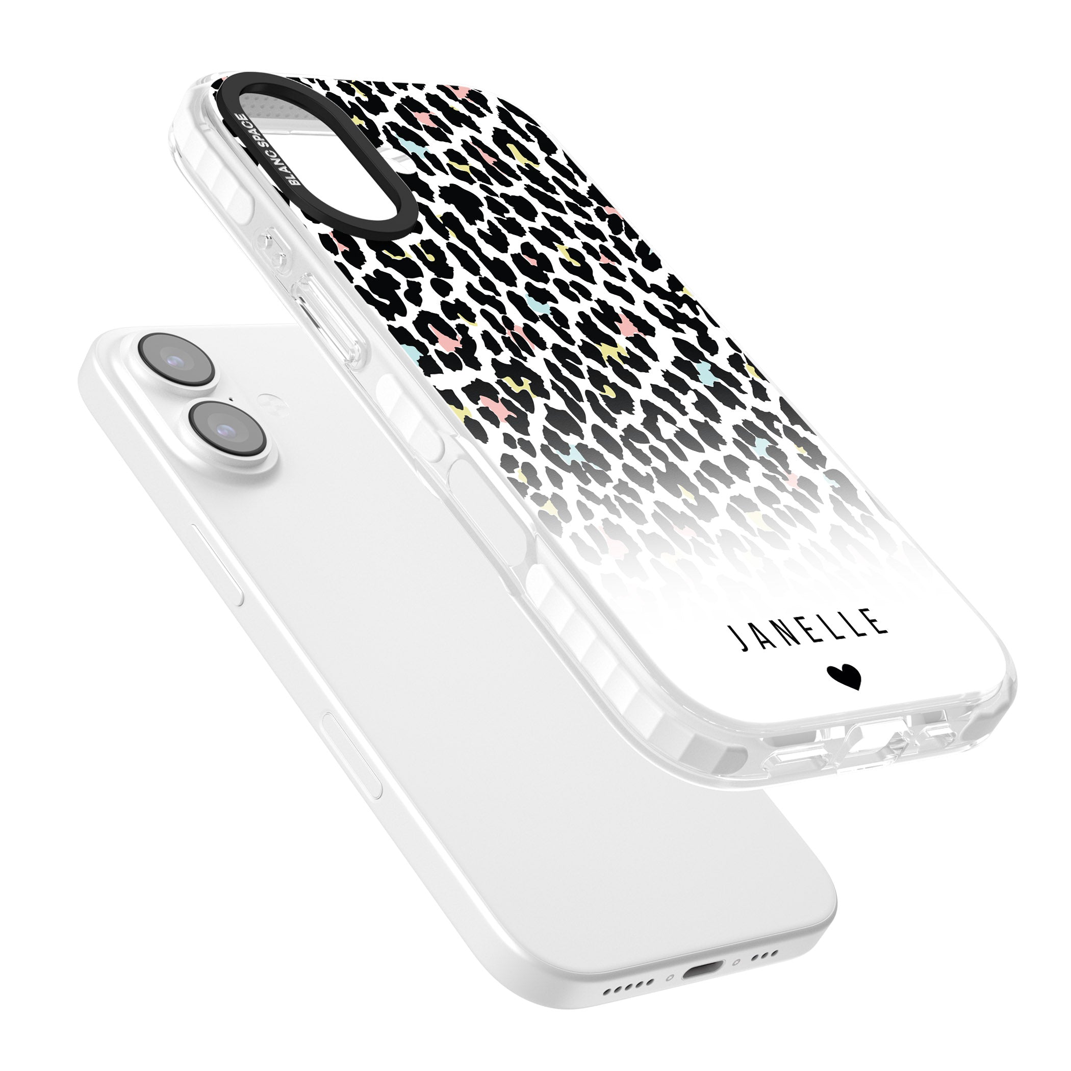 Personalised Pastel Leopard iPhone 17 Impact Pro Clear Phone Case Colours