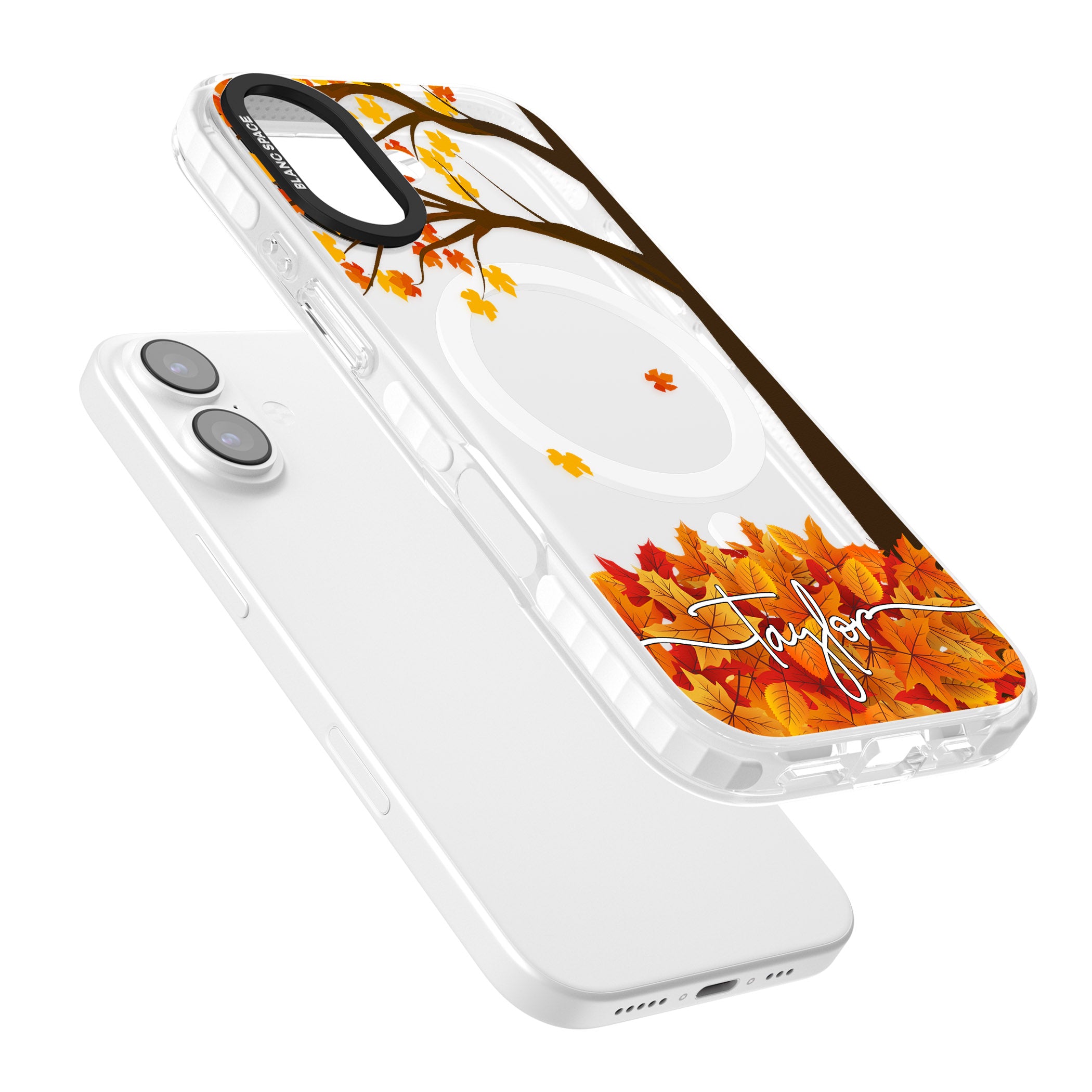 Personalised Autumn Leaves iPhone 17 Impact Pro Clear Phone Case Colours