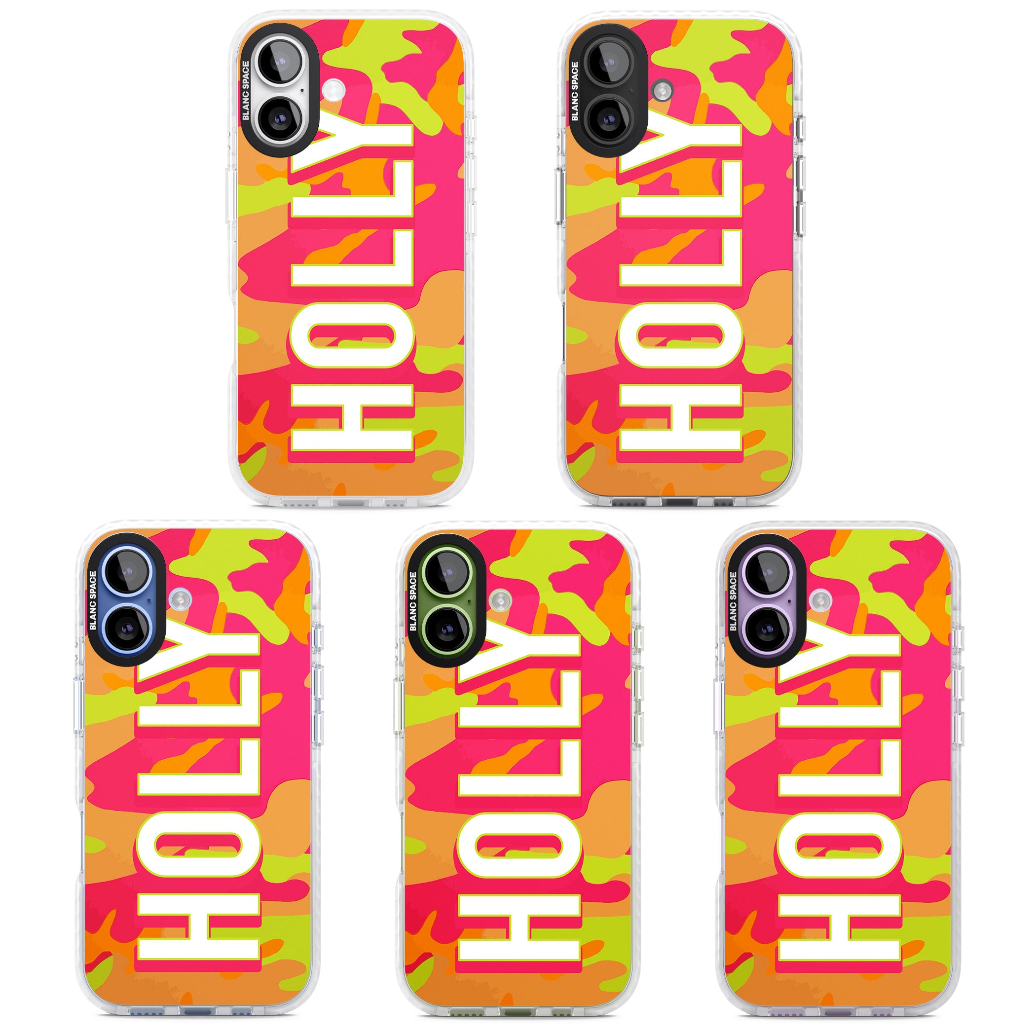 Personalised Bold Neon Camo iPhone 17 Impact Pro Clear Phone Case APT Impact Protection