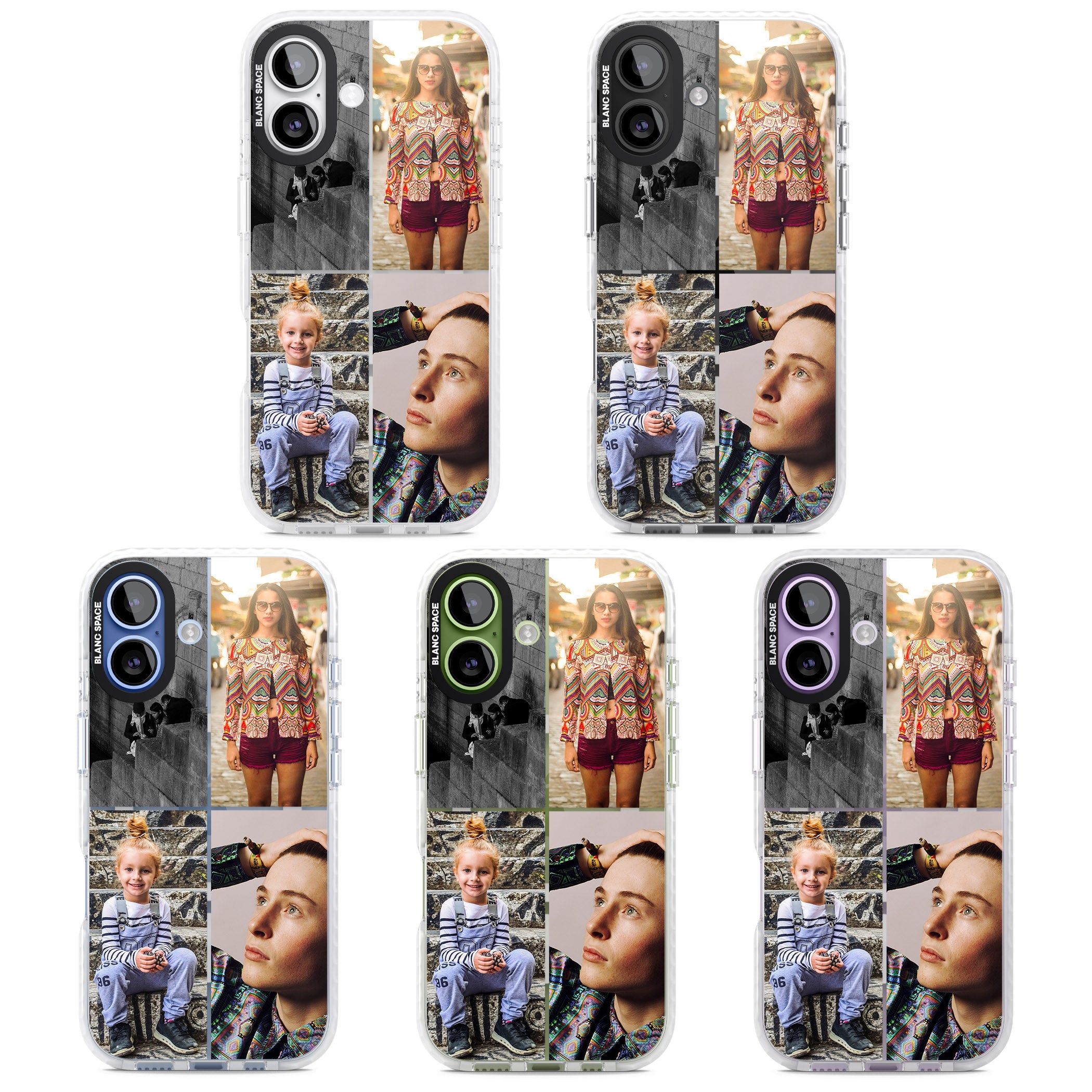 Personalised 4 Photo Grid iPhone 17 Impact Pro Clear Phone Case APT Impact Protection