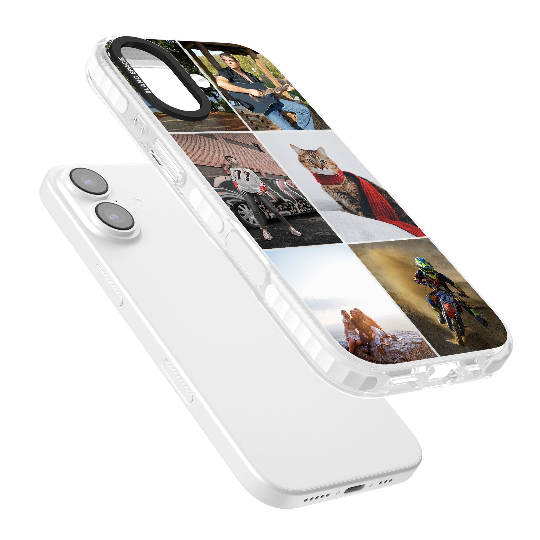 Personalised 6 Photo Grid iPhone 17 Impact Pro Clear Phone Case Colours