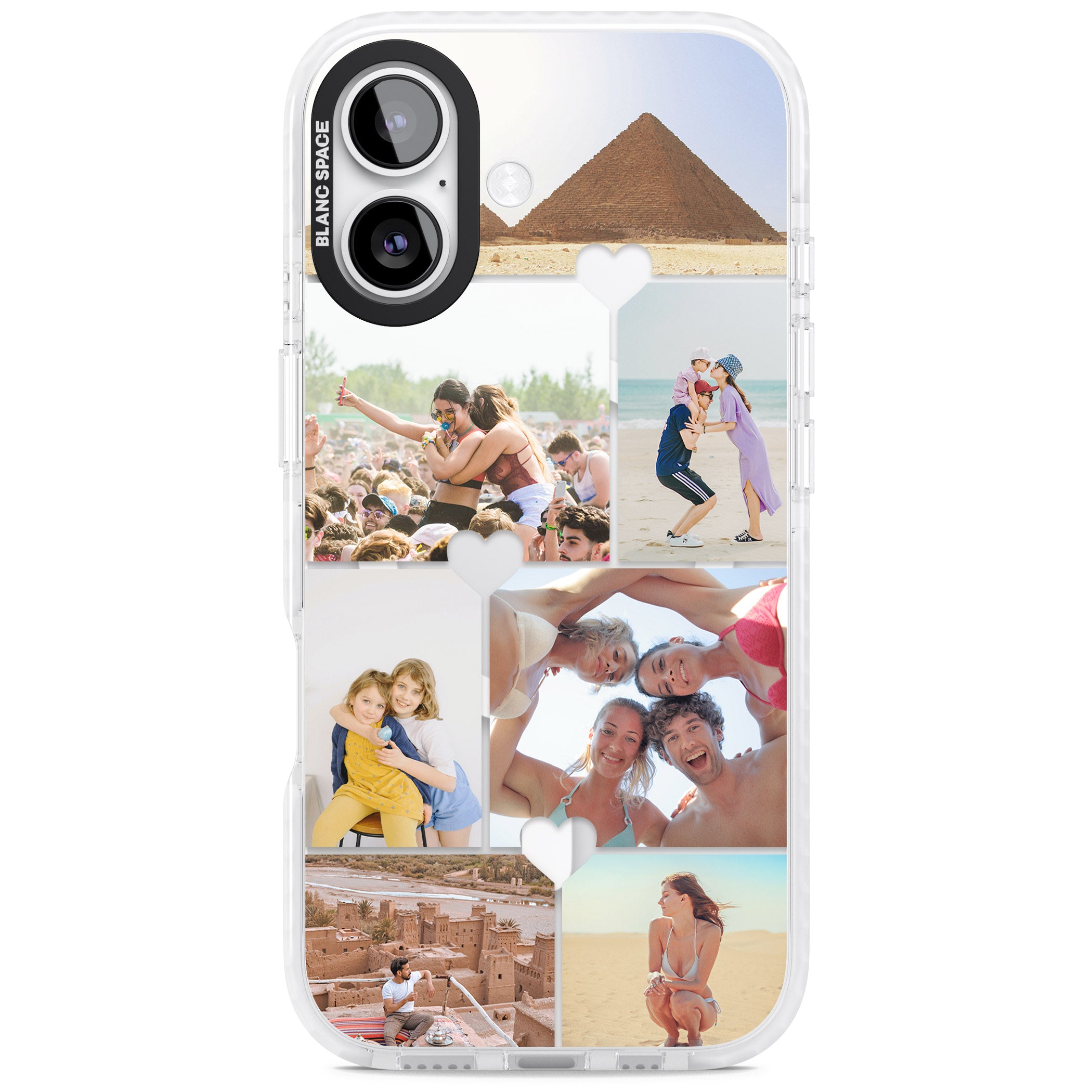 Personalised Heart Photo Grid iPhone 17 Impact Pro Clear Phone Case