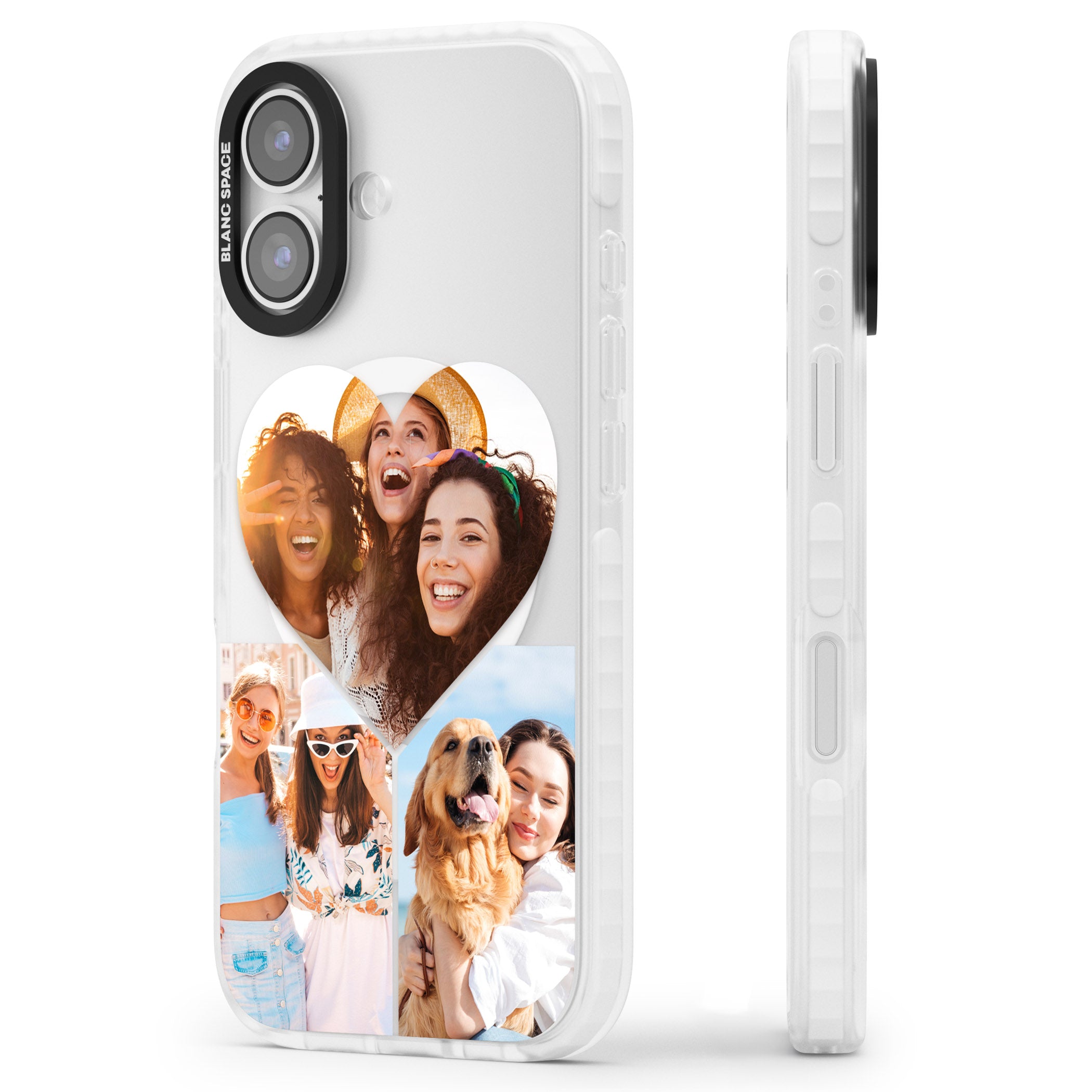 Personalised Heart Photo iPhone 17 Impact Pro Clear Phone Case Side Profile