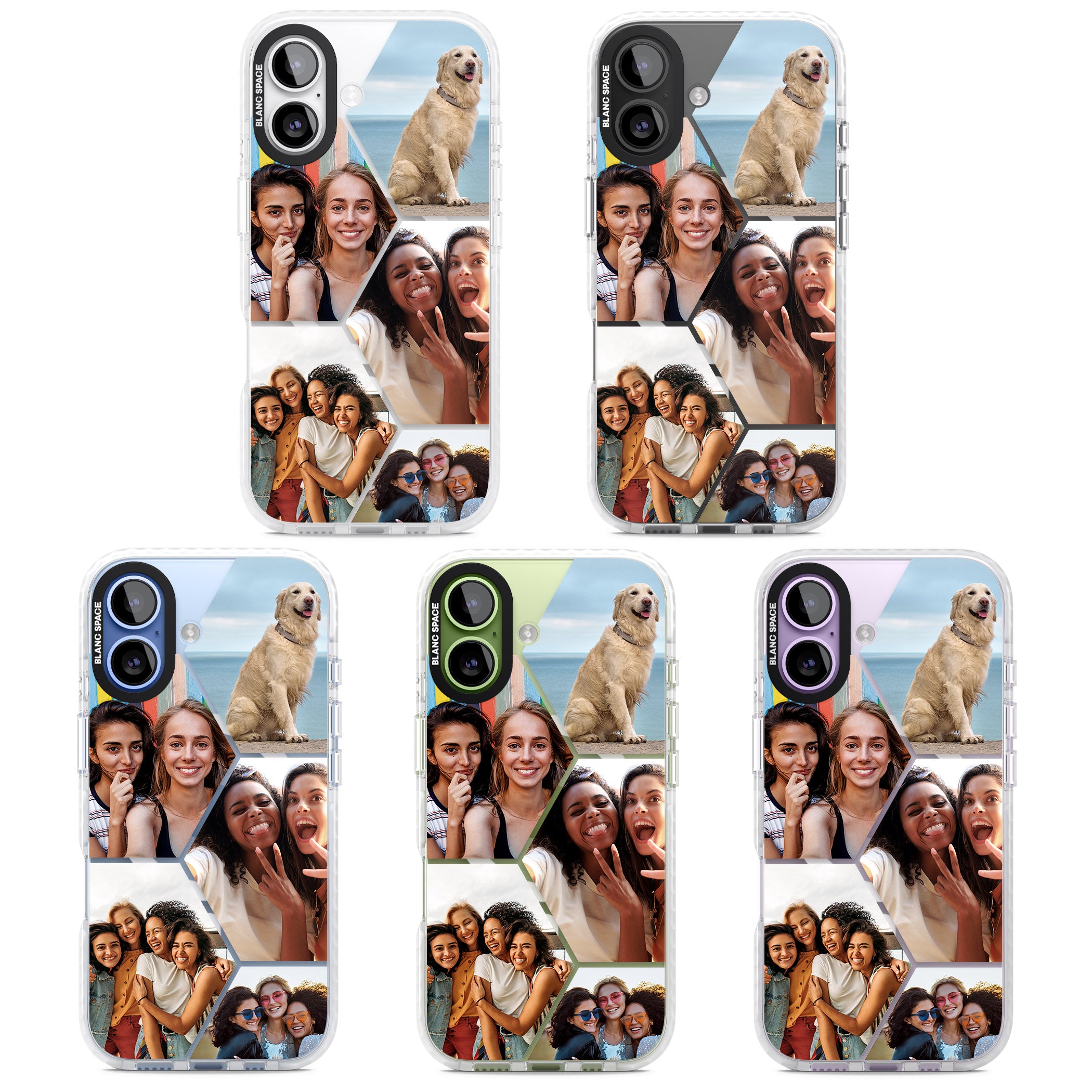 Personalised Beehive Photo Grid iPhone 17 Impact Pro Clear Phone Case APT Impact Protection