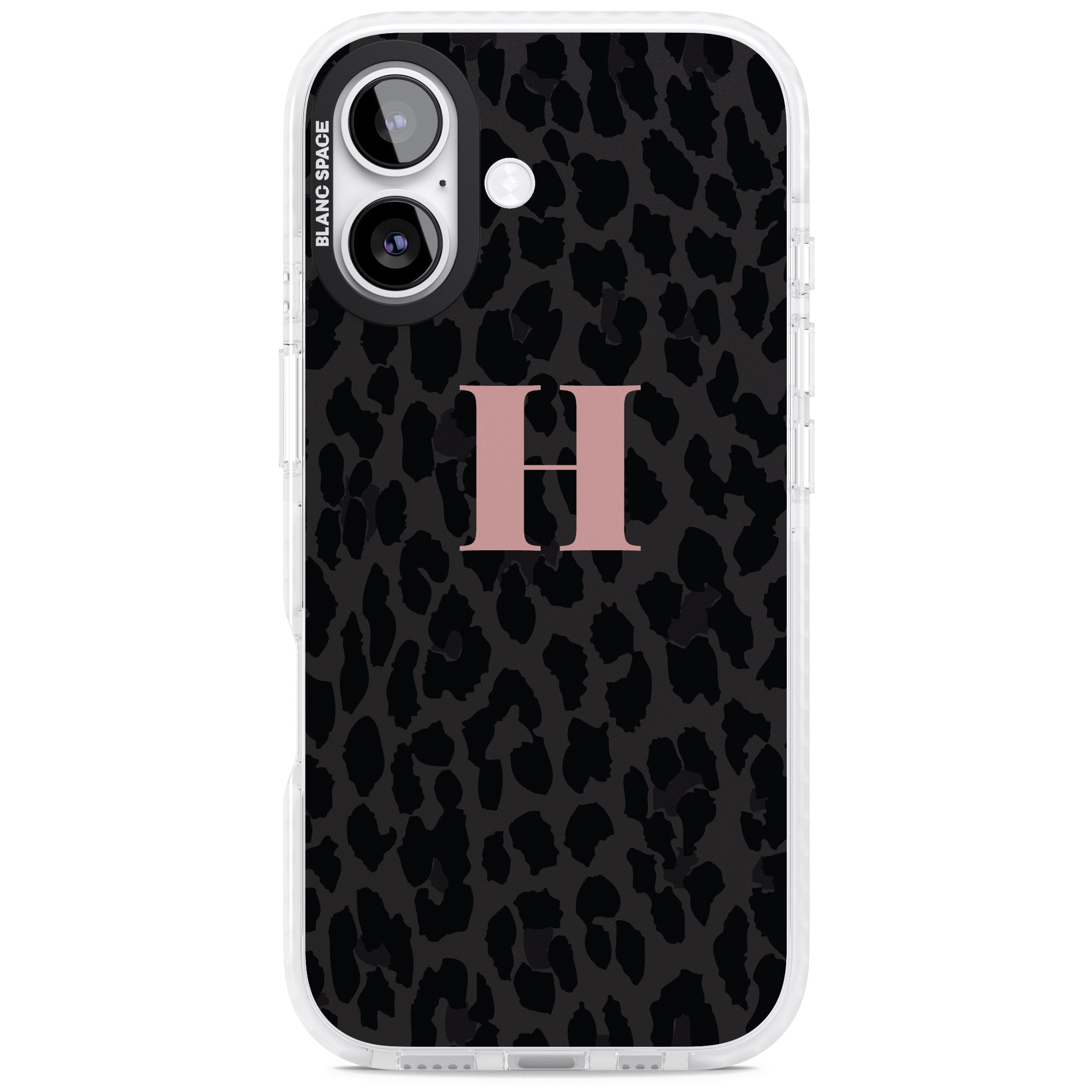 Personalised Pink Leopard Monogram iPhone 17 Impact Pro Clear Phone Case