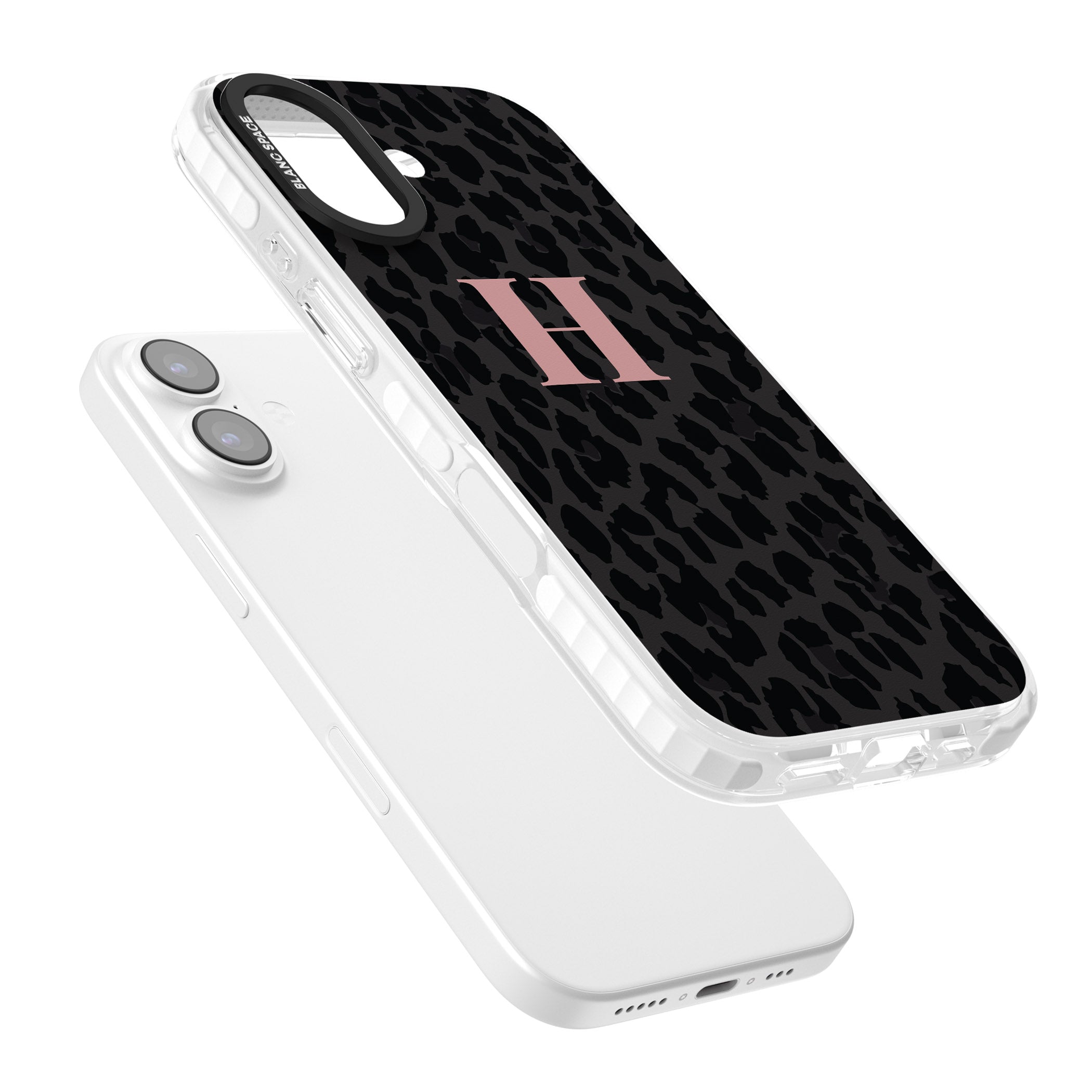 Personalised Pink Leopard Monogram iPhone 17 Impact Pro Clear Phone Case Colours