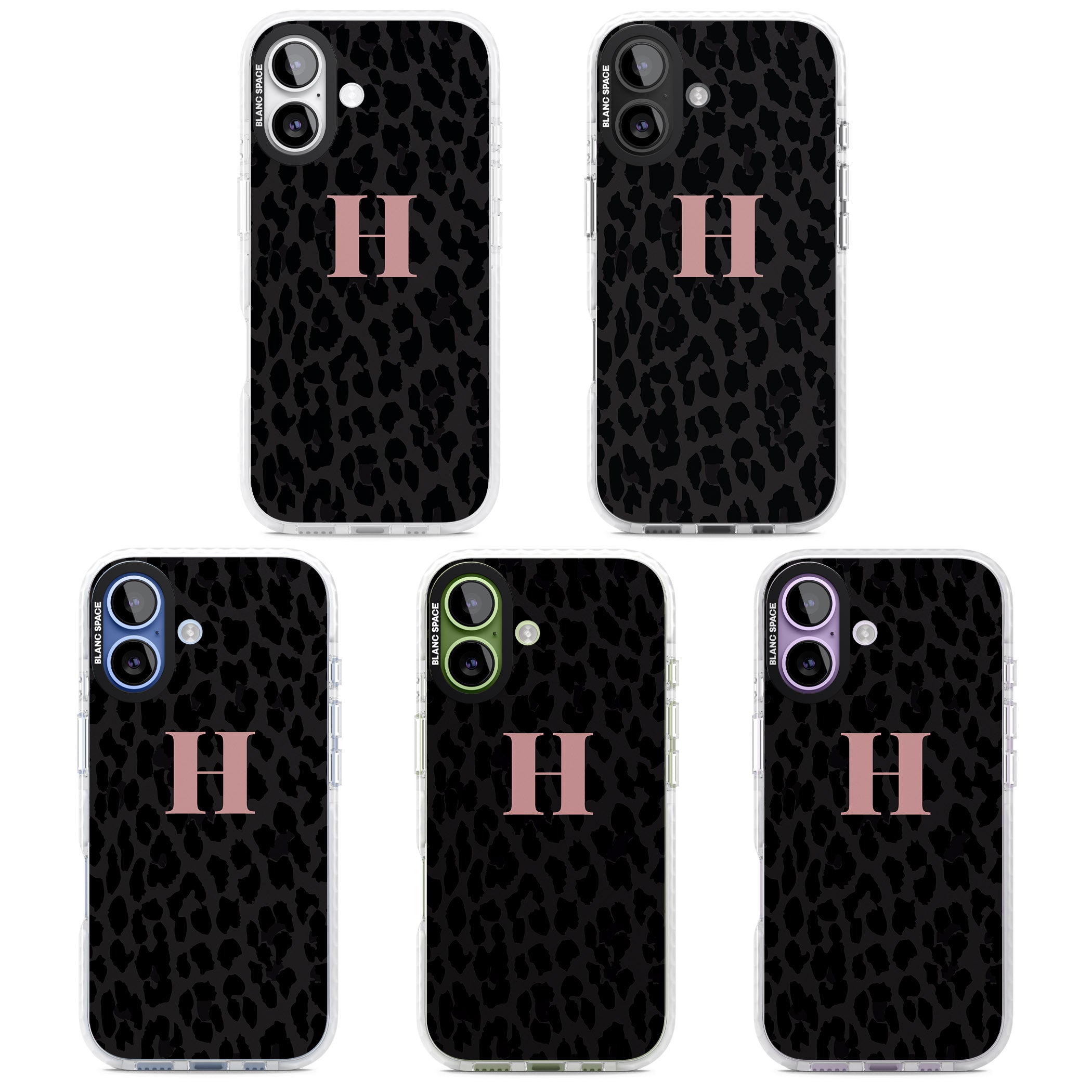 Personalised Pink Leopard Monogram iPhone 17 Impact Pro Clear Phone Case APT Impact Protection