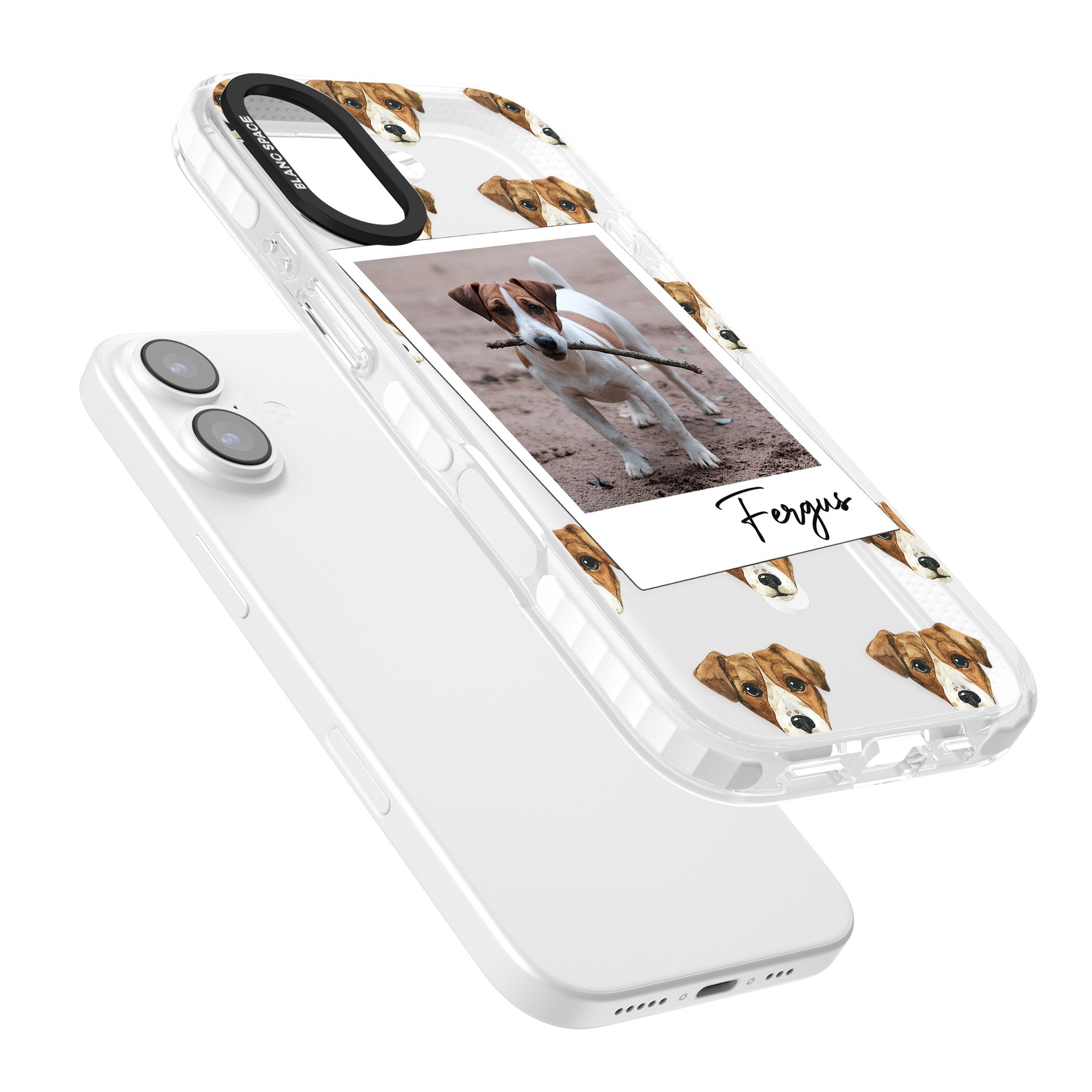 Personalised Jack Russell Instant Camera Photo iPhone 17 Impact Pro Clear Phone Case Colours