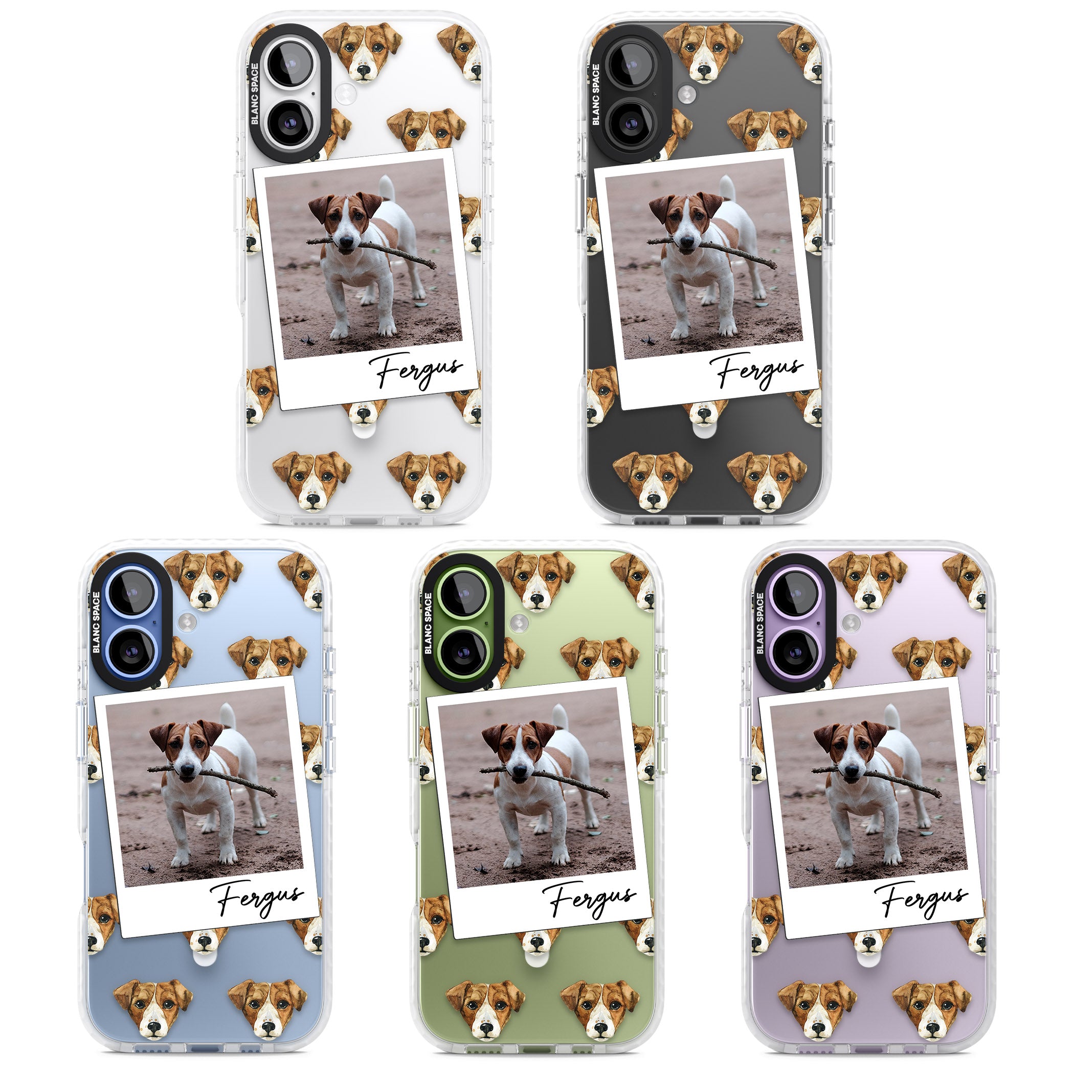 Personalised Jack Russell Instant Camera Photo iPhone 17 Impact Pro Clear Phone Case APT Impact Protection
