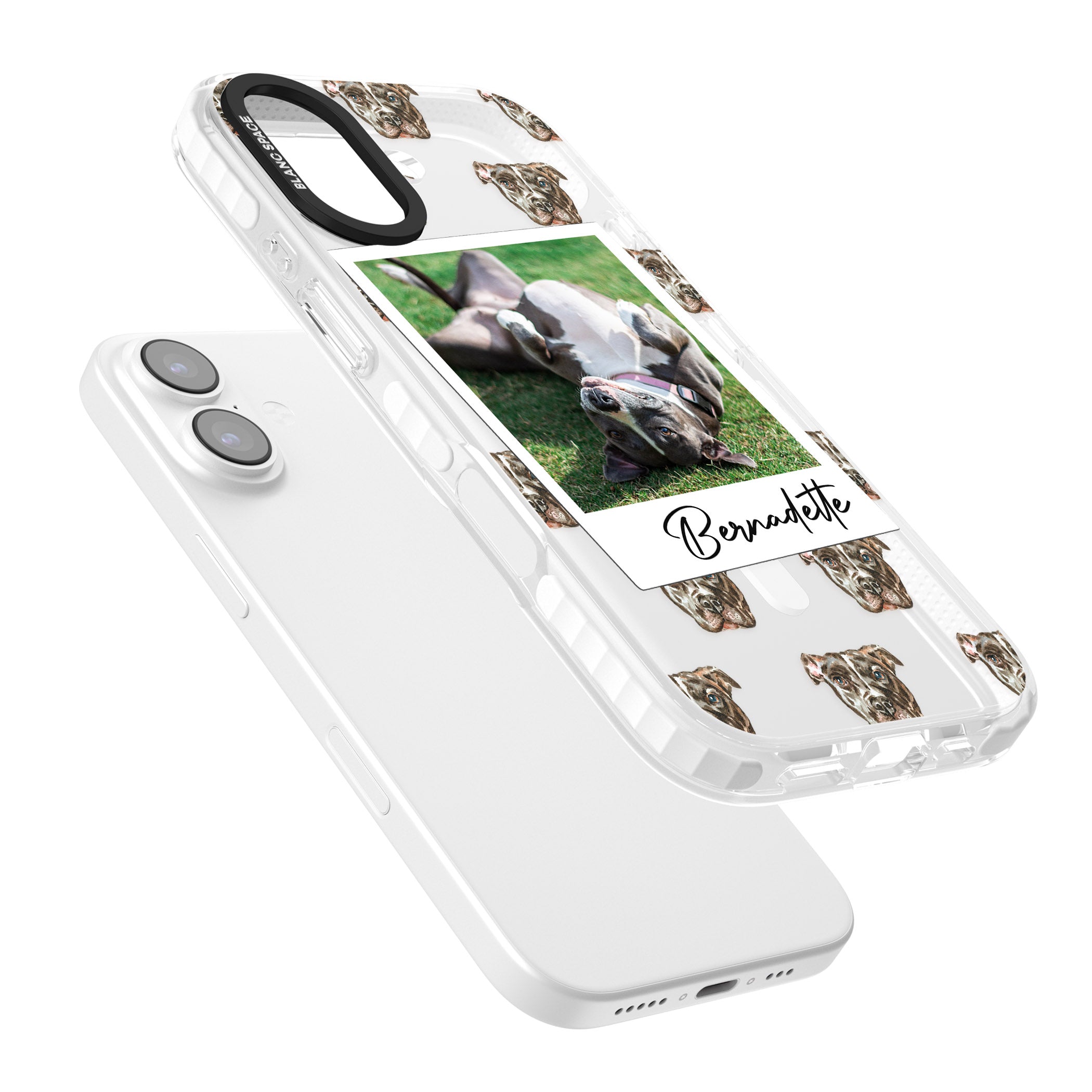 Personalised Staffordshire Bull Terrier Instant Camera Photo iPhone 17 Impact Pro Clear Phone Case Colours