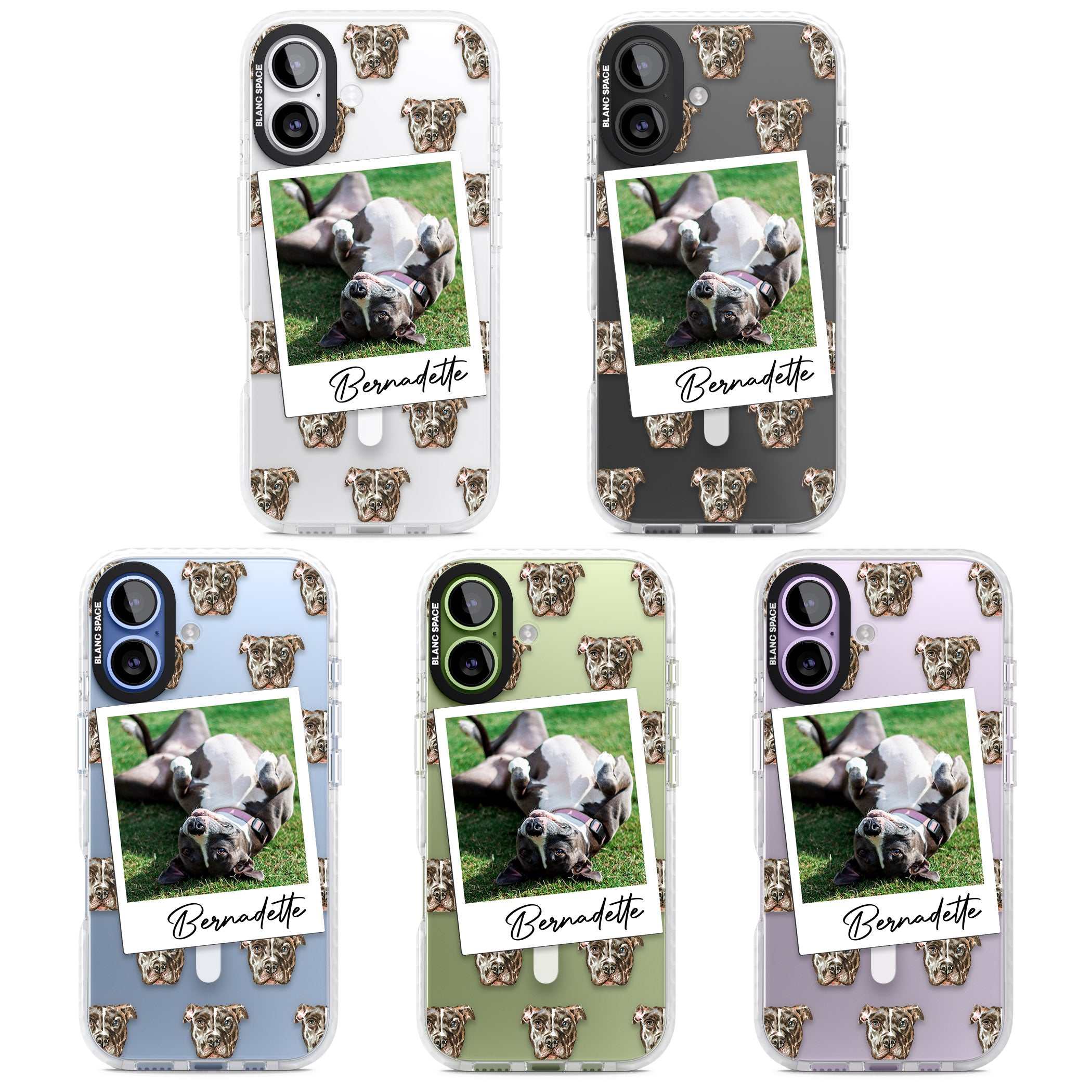Personalised Staffordshire Bull Terrier Instant Camera Photo iPhone 17 Impact Pro Clear Phone Case APT Impact Protection