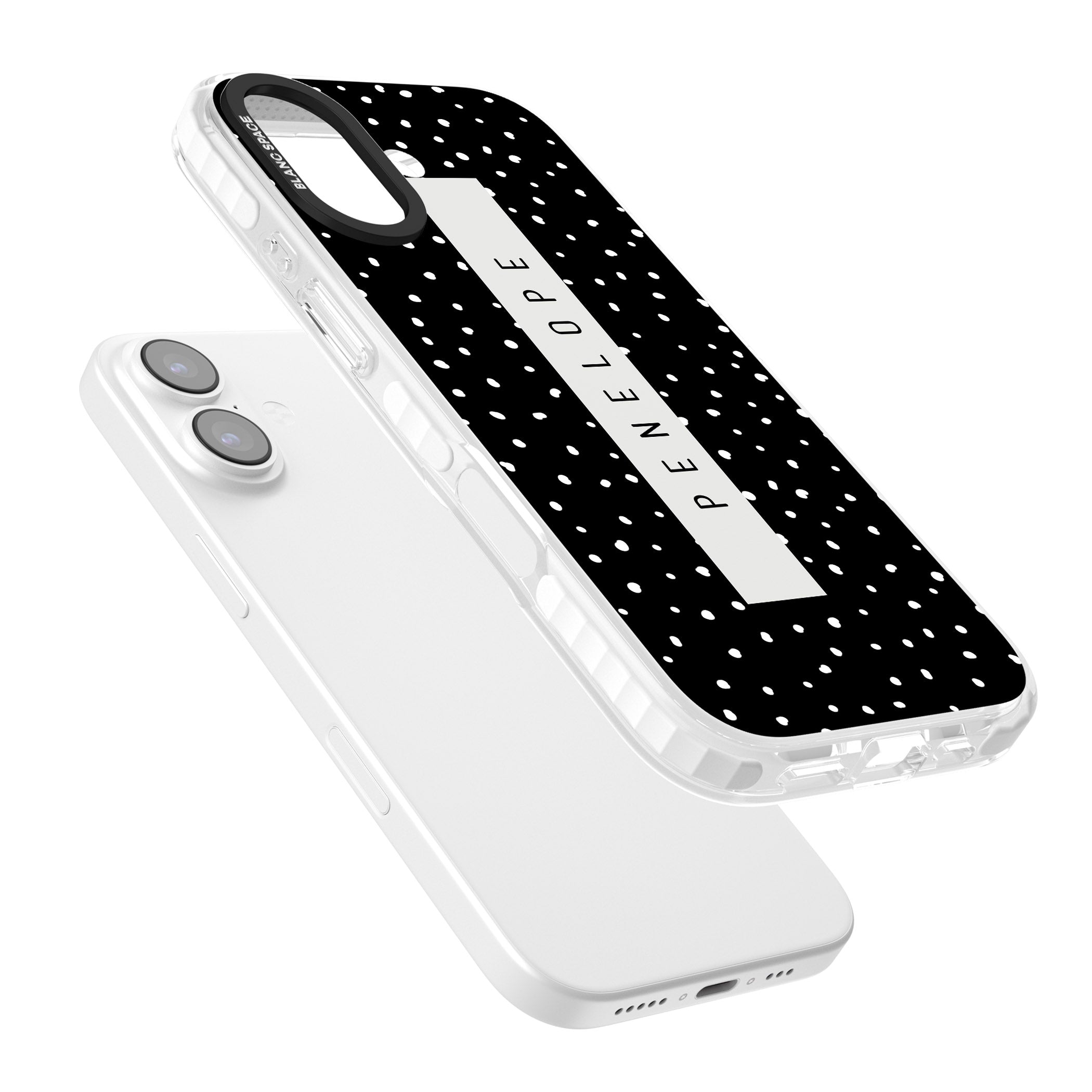 Personalised Black Dots iPhone 17 Impact Pro Clear Phone Case Colours