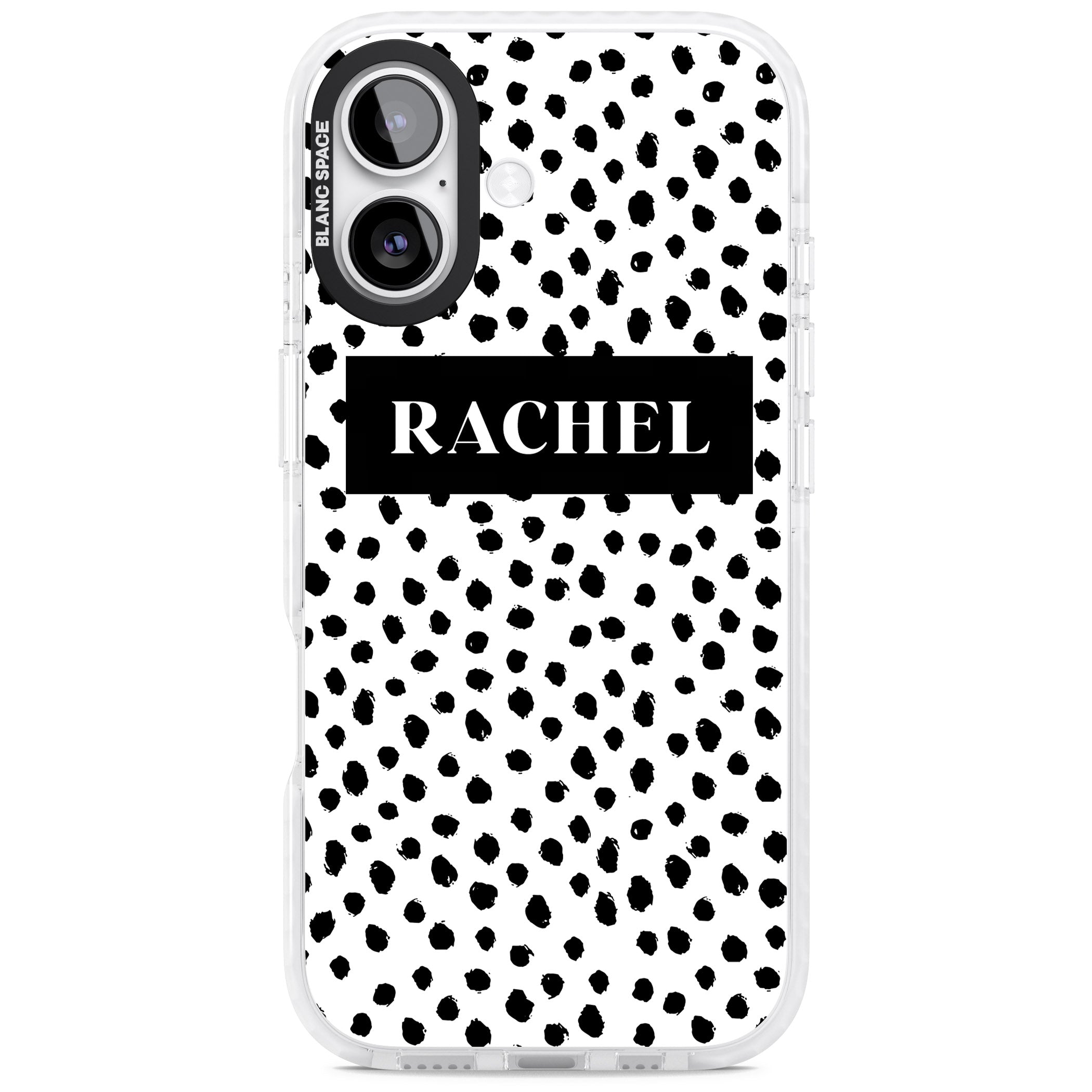 Personalised Black Dots iPhone 17 Impact Pro Clear Phone Case