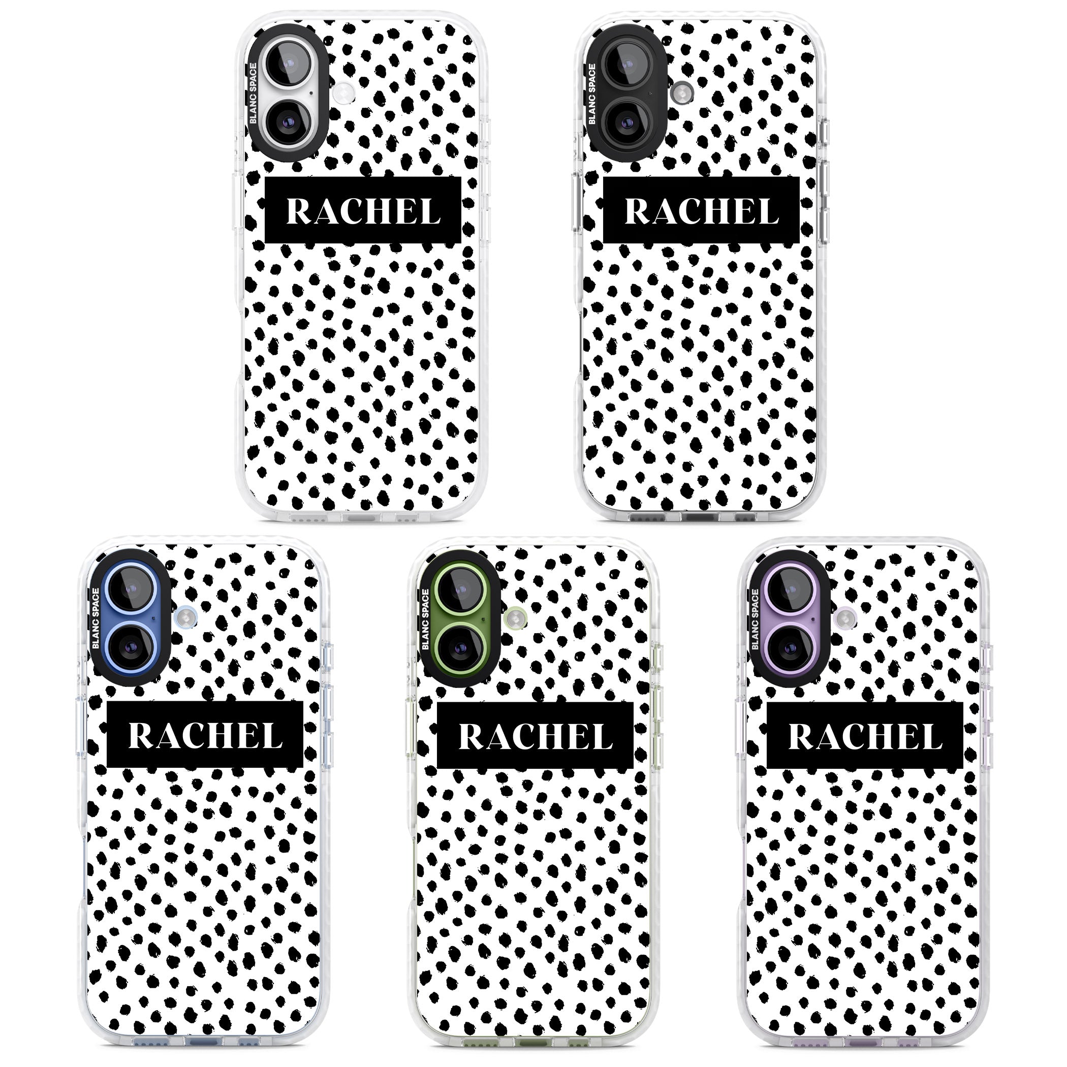 Personalised Black Dots iPhone 17 Impact Pro Clear Phone Case APT Impact Protection