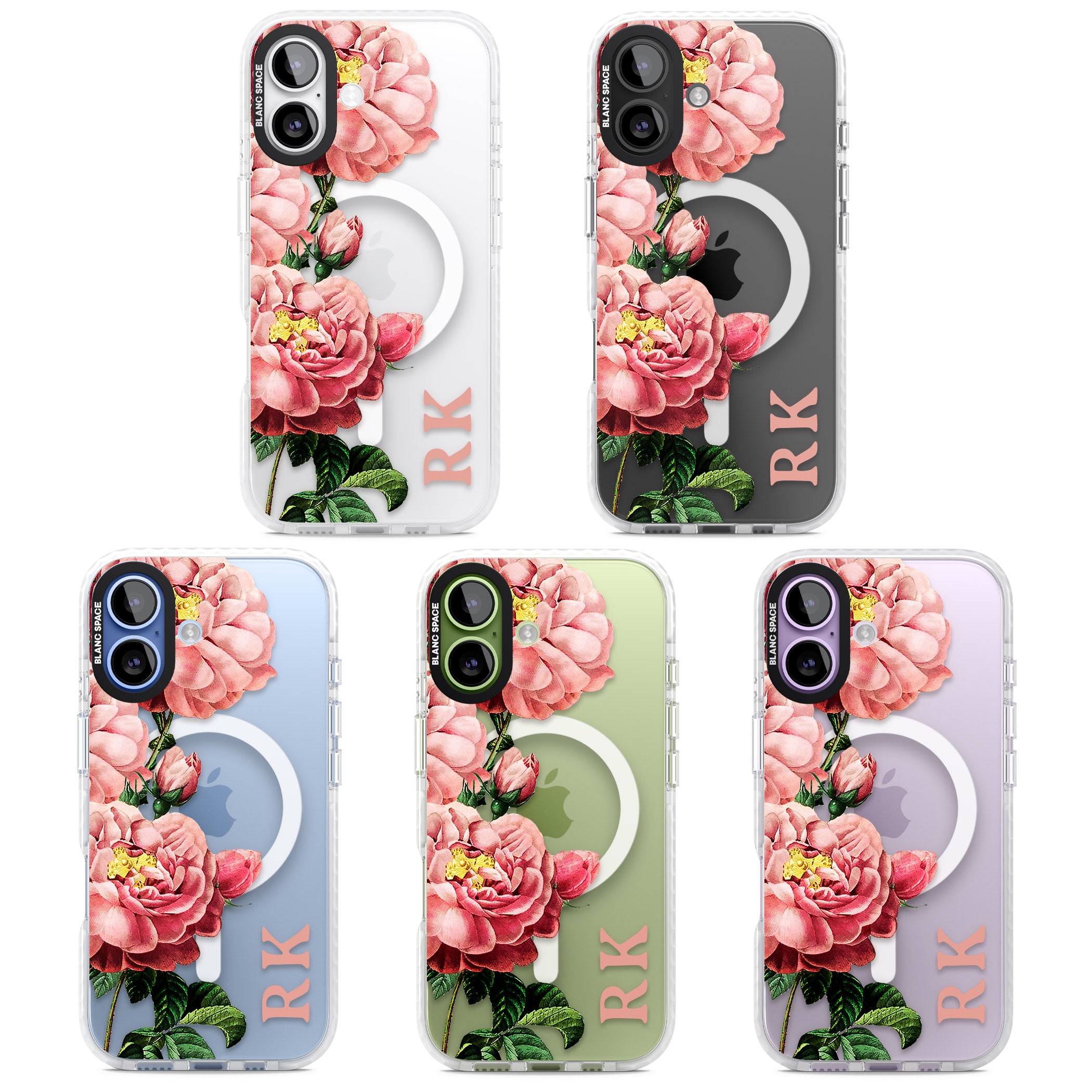 Personalised Vintage Floral Peonies iPhone 17 Impact Pro Clear Phone Case APT Impact Protection