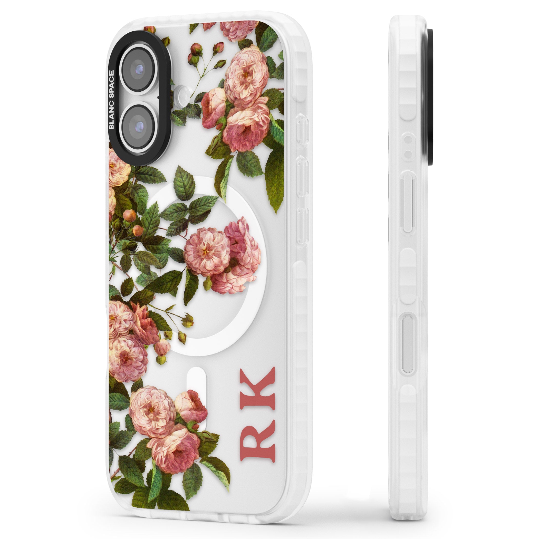 Personalised Vintage Floral Garden iPhone 17 Impact Pro Clear Phone Case Side Profile