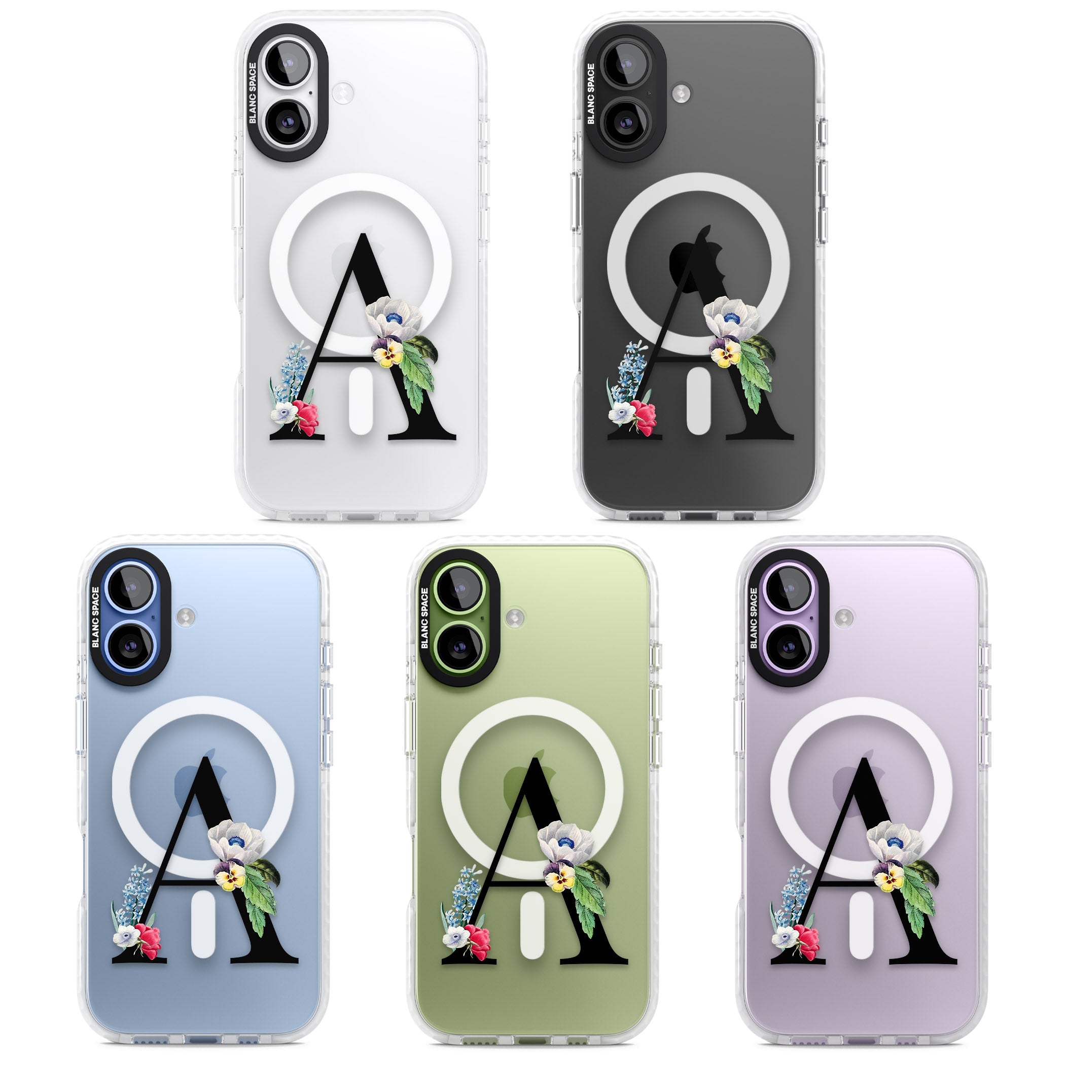 Personalised Floral Initial iPhone 17 Impact Pro Clear Phone Case APT Impact Protection