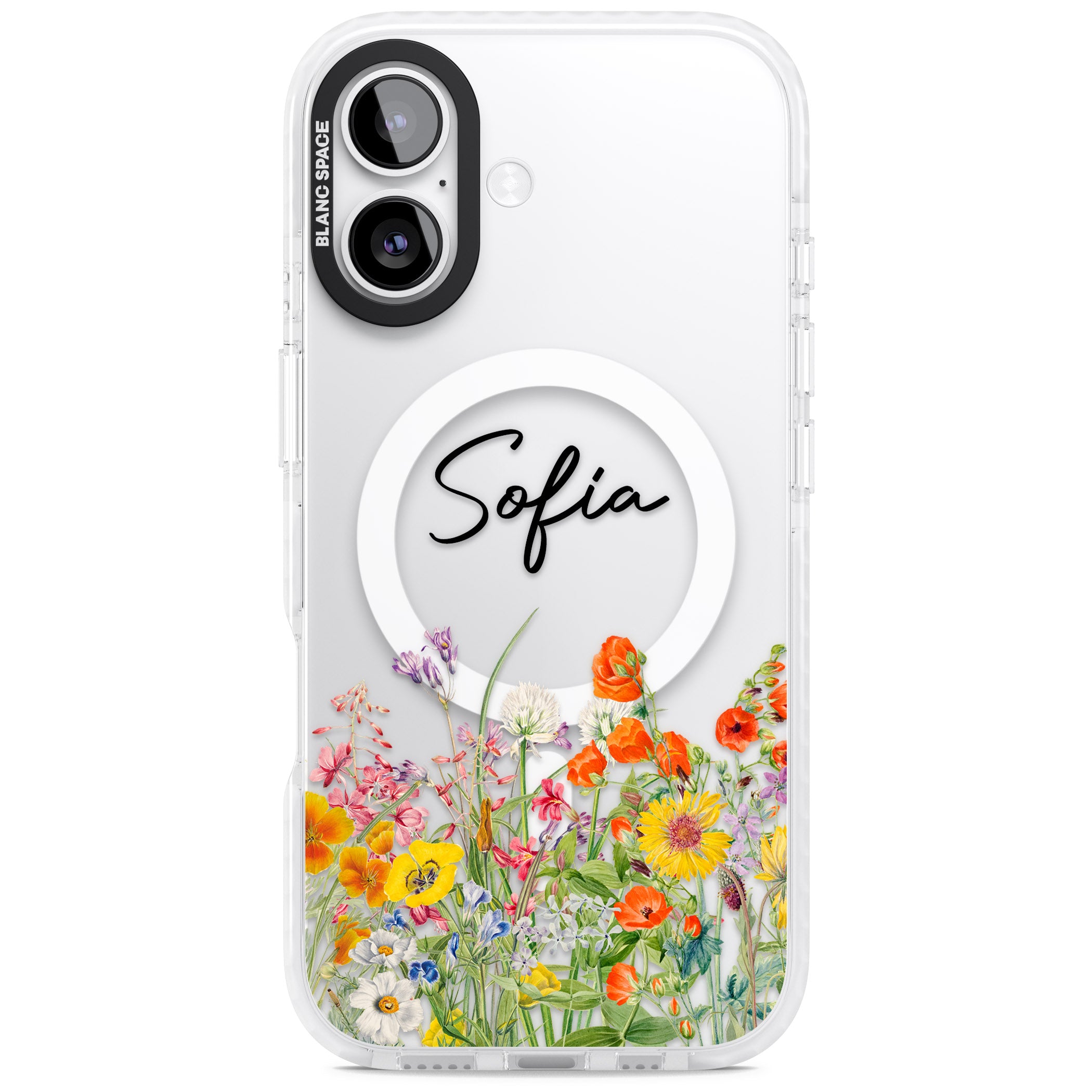 Personalised Summer Wildflowers iPhone 17 Impact Pro Clear Phone Case