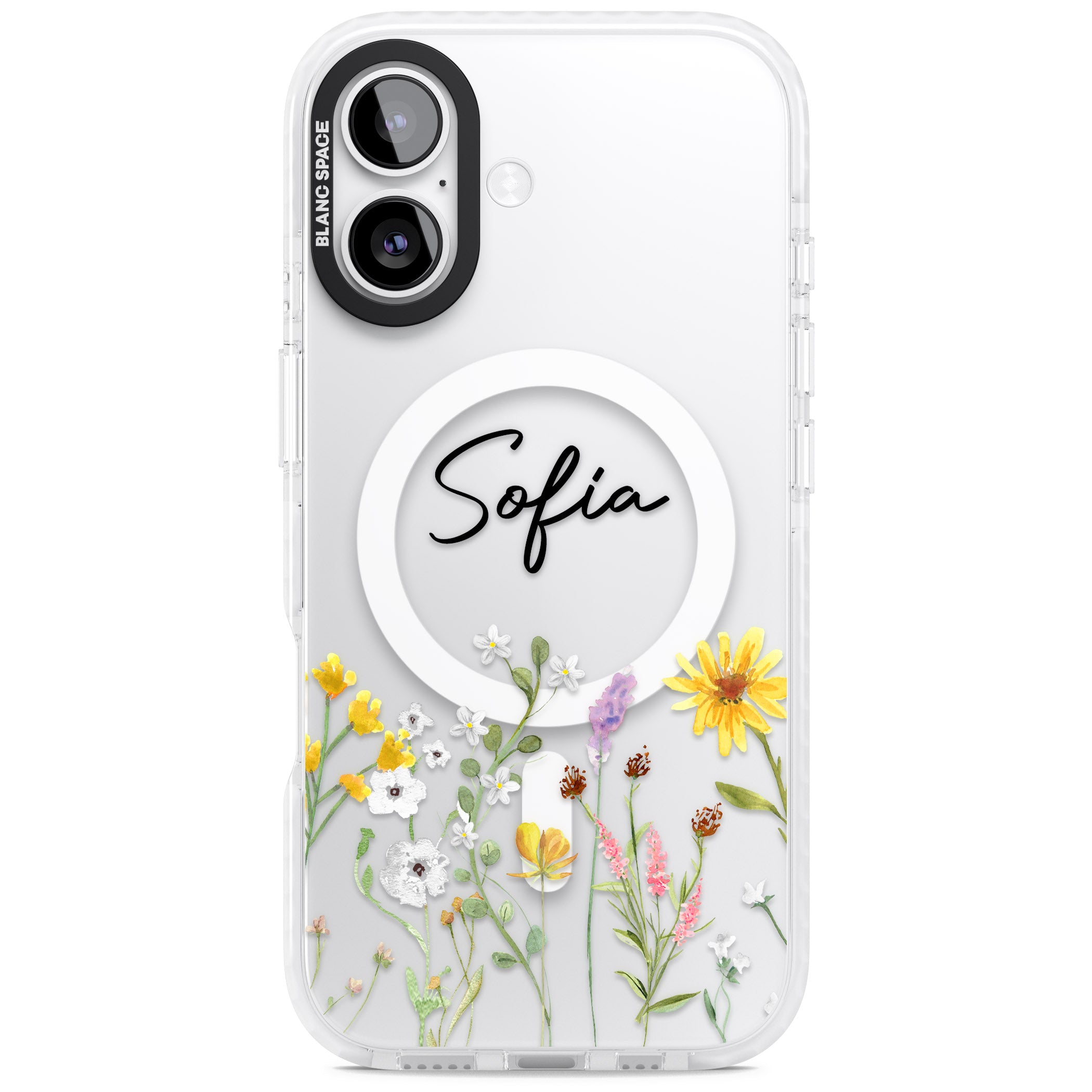 Personalised April Wildfowers iPhone 17 Impact Pro Clear Phone Case