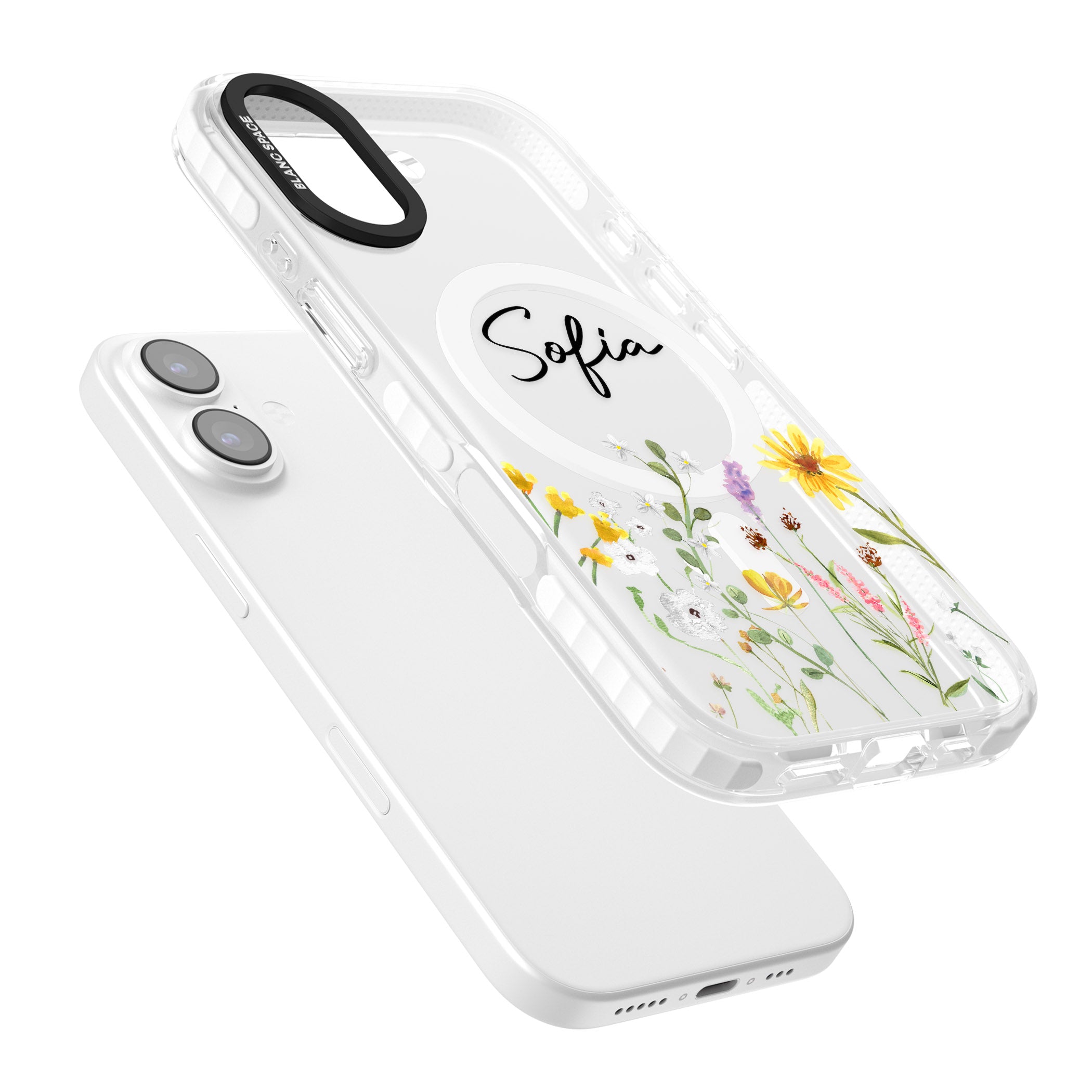 Personalised April Wildfowers iPhone 17 Impact Pro Clear Phone Case Colours