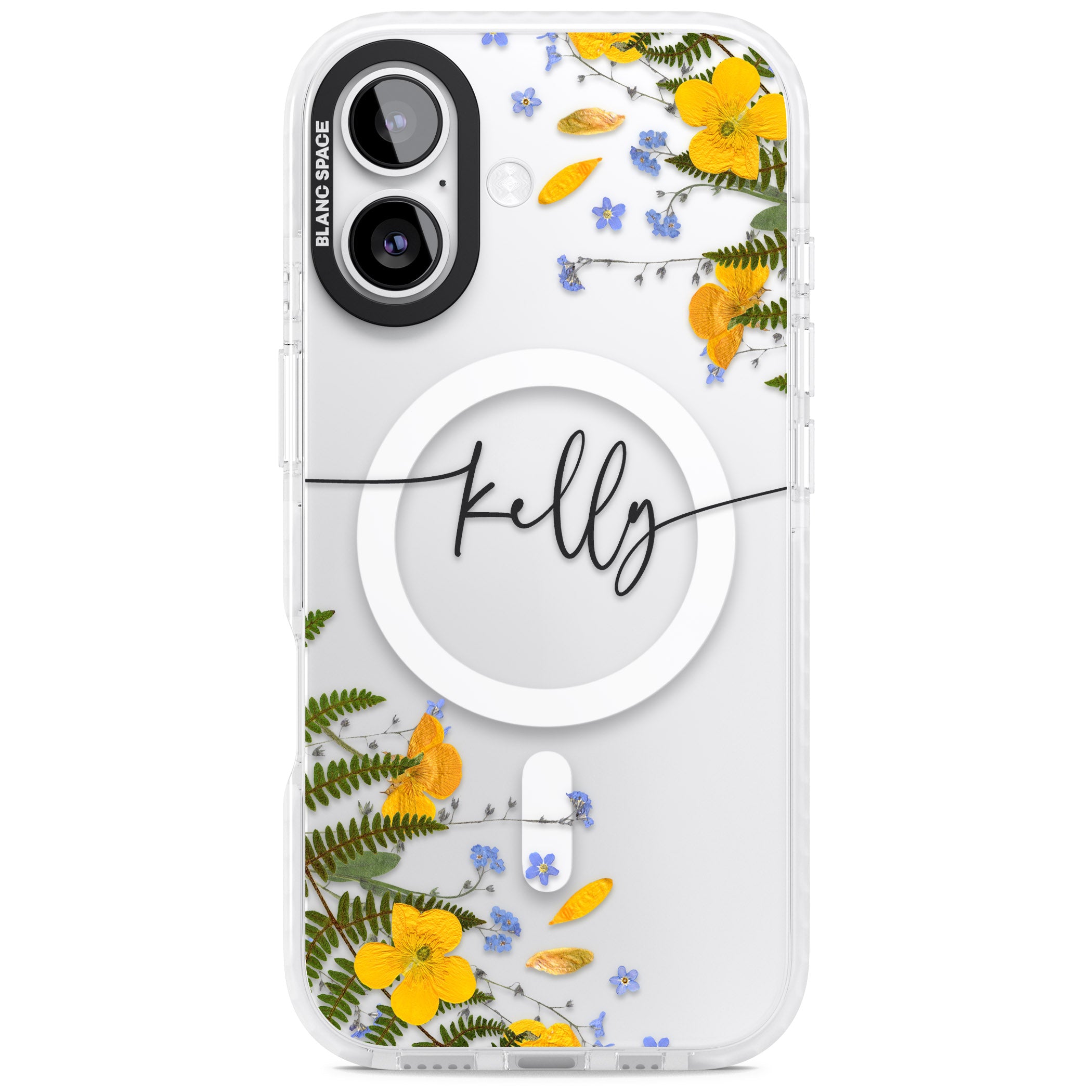 Personalised Ferns & Wildflowers iPhone 17 Impact Pro Clear Phone Case