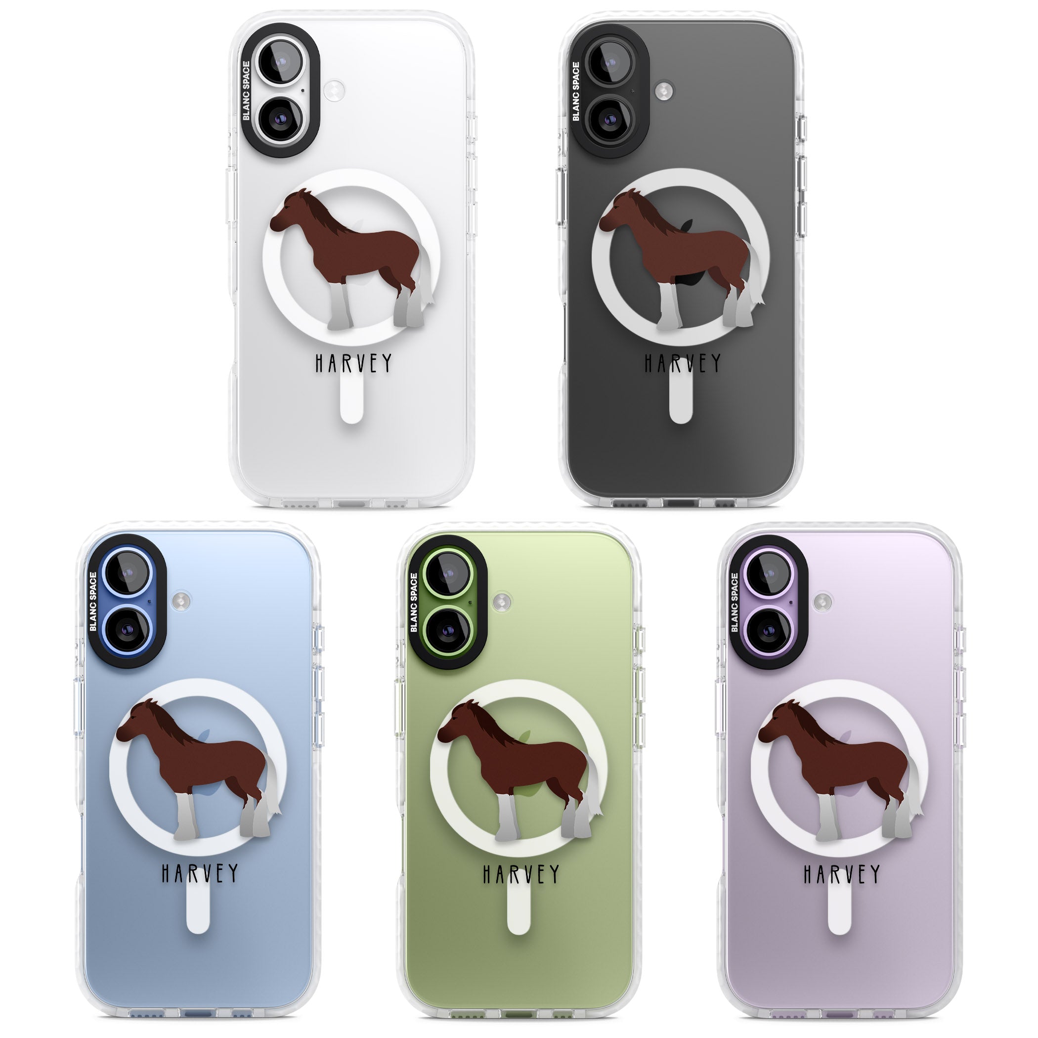 Personalised Brown Horse iPhone 17 Impact Pro Clear Phone Case APT Impact Protection