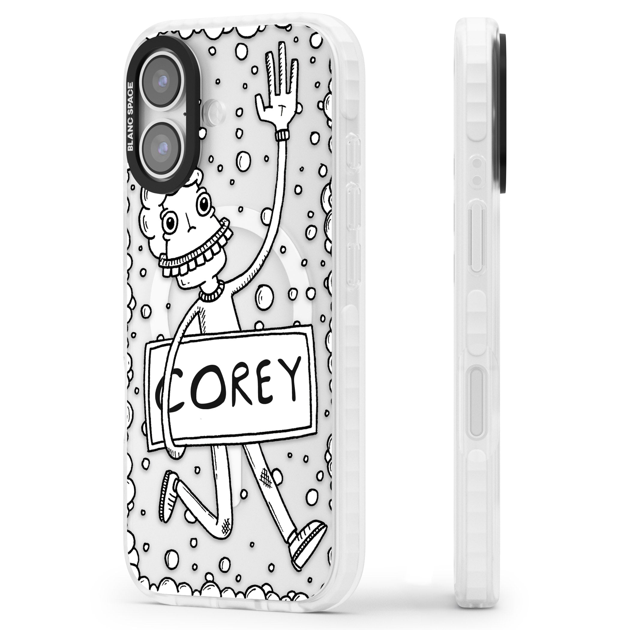 Personalised Banner Boy iPhone 17 Impact Pro Clear Phone Case Side Profile