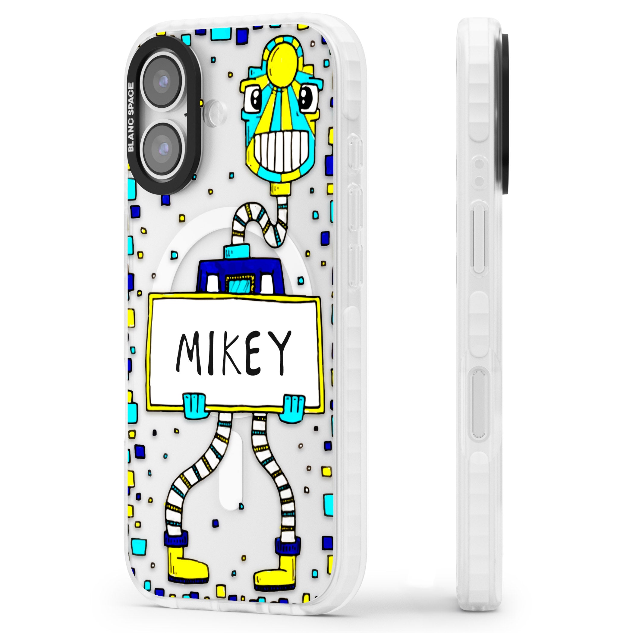 Personalised Tubes Guy iPhone 17 Impact Pro Clear Phone Case Side Profile