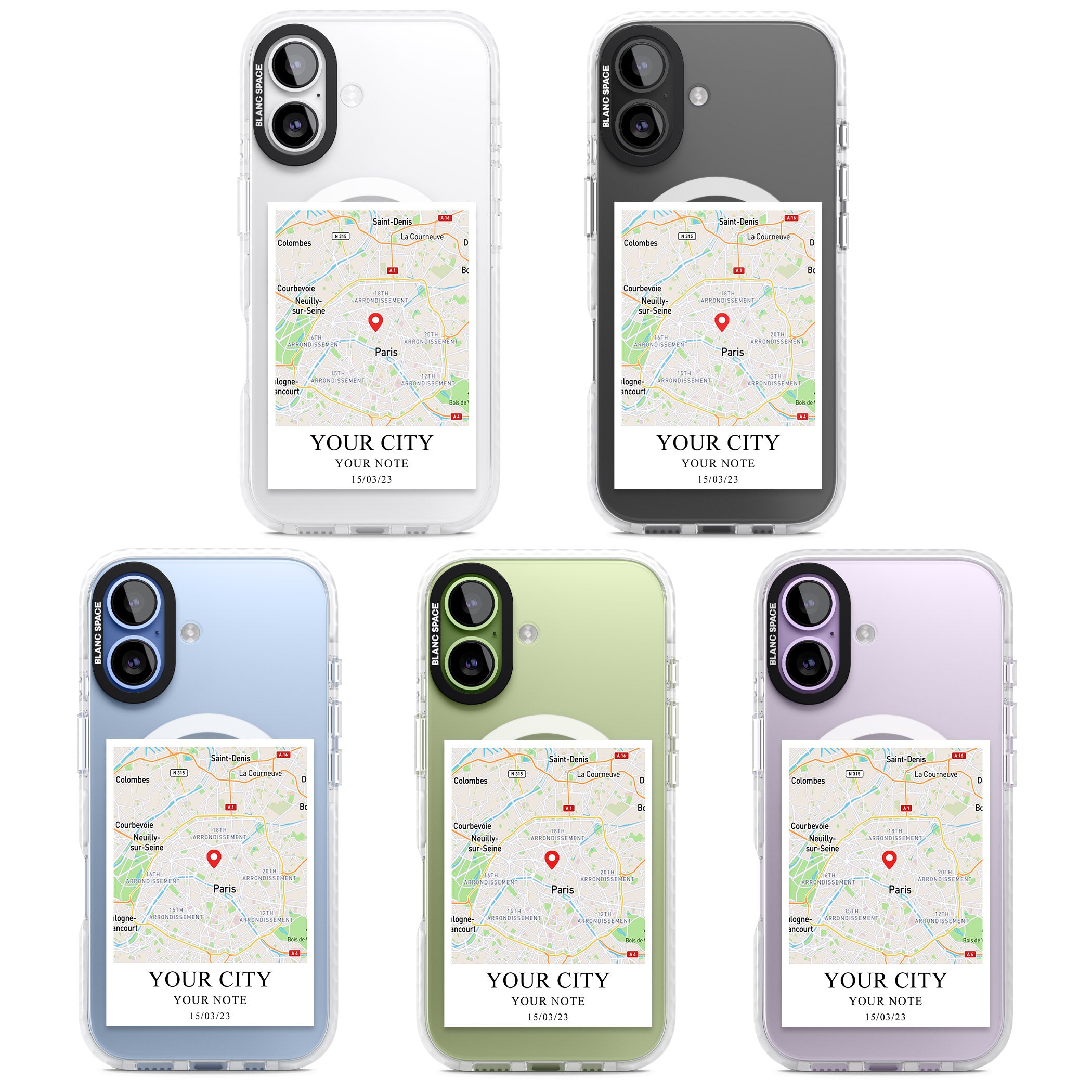 Personalised World Map iPhone 17 Impact Pro Clear Phone Case APT Impact Protection