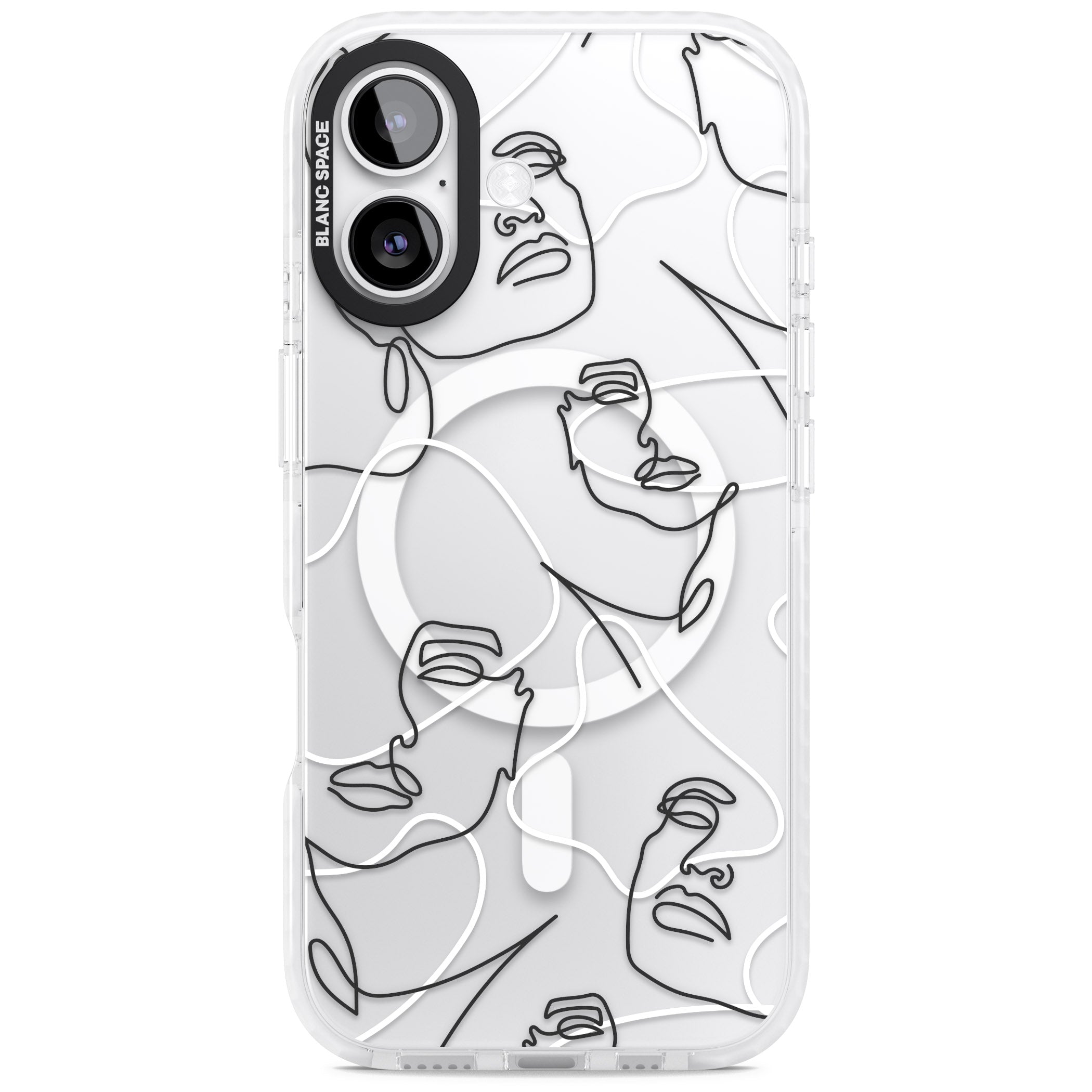 Personalised Abstract Faces iPhone 17 Impact Pro Clear Phone Case