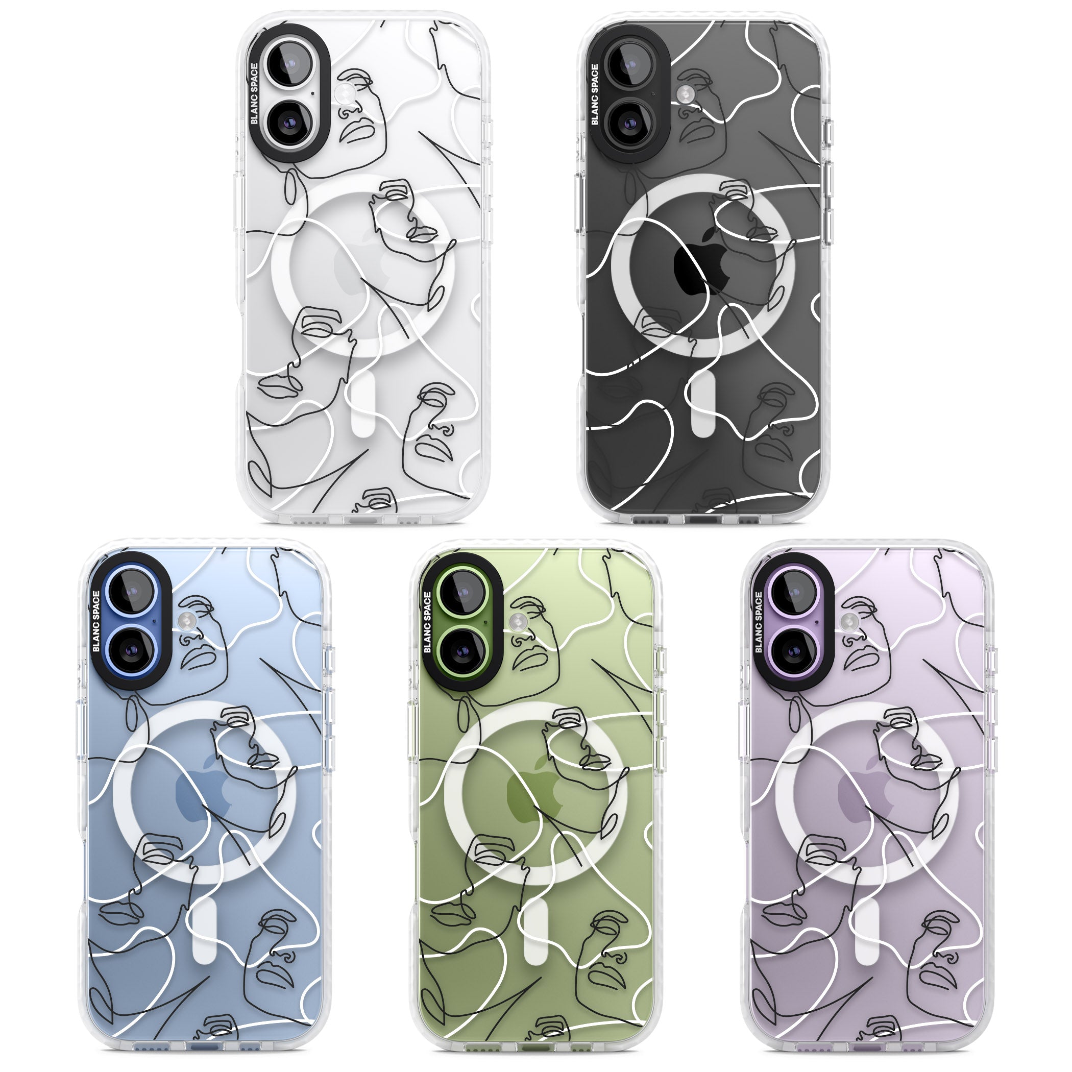 Personalised Abstract Faces iPhone 17 Impact Pro Clear Phone Case APT Impact Protection