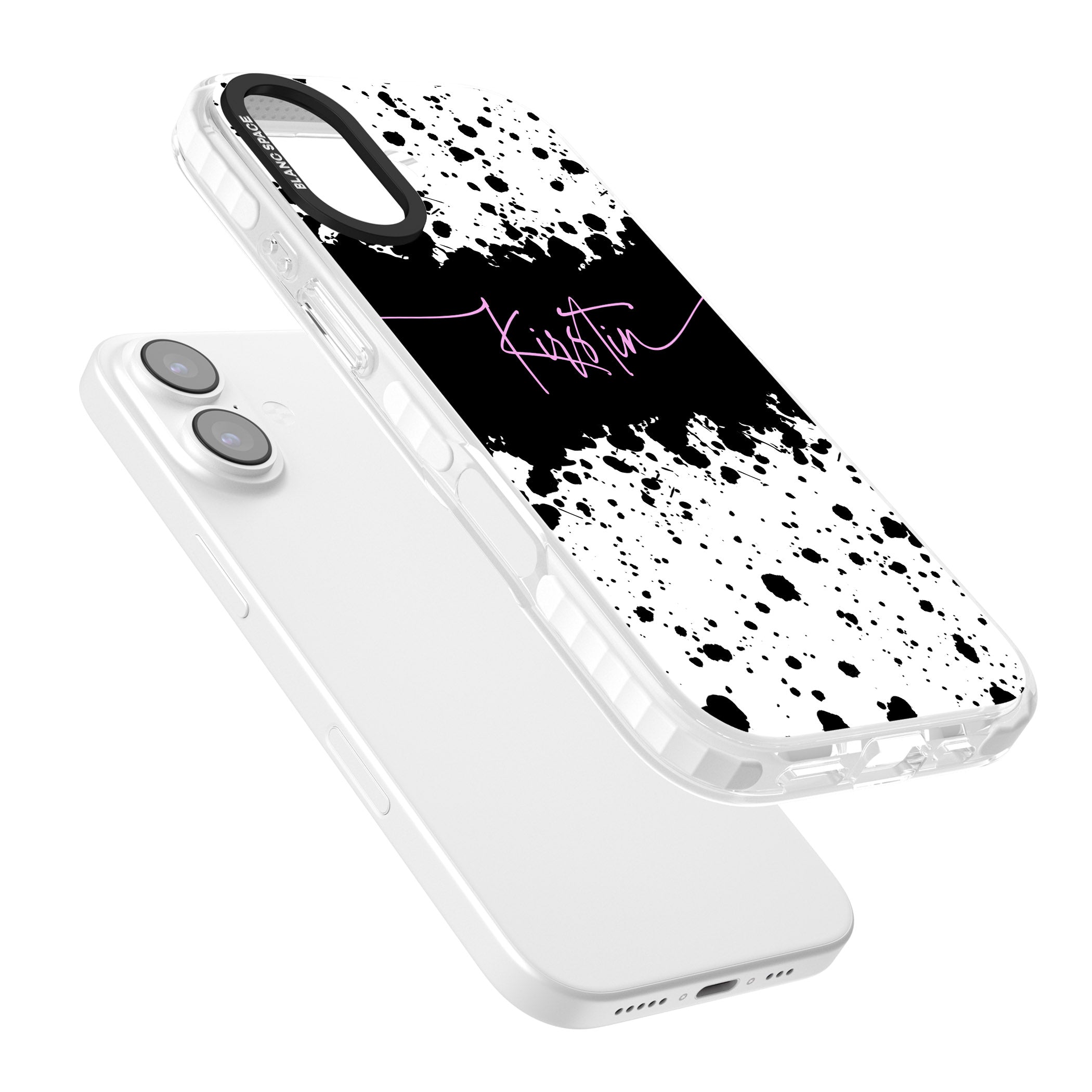 Personalised Bold Paint Splatters iPhone 17 Impact Pro Clear Phone Case Colours