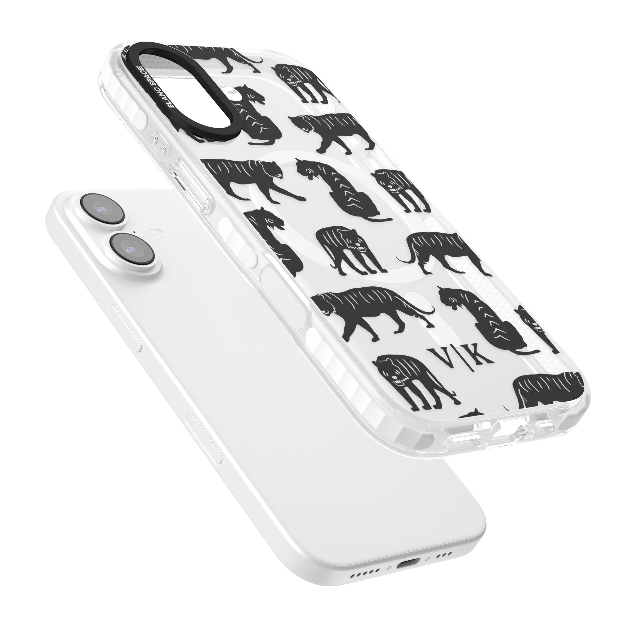 Personalised Tiger Silhouettes iPhone 17 Impact Pro Clear Phone Case Colours