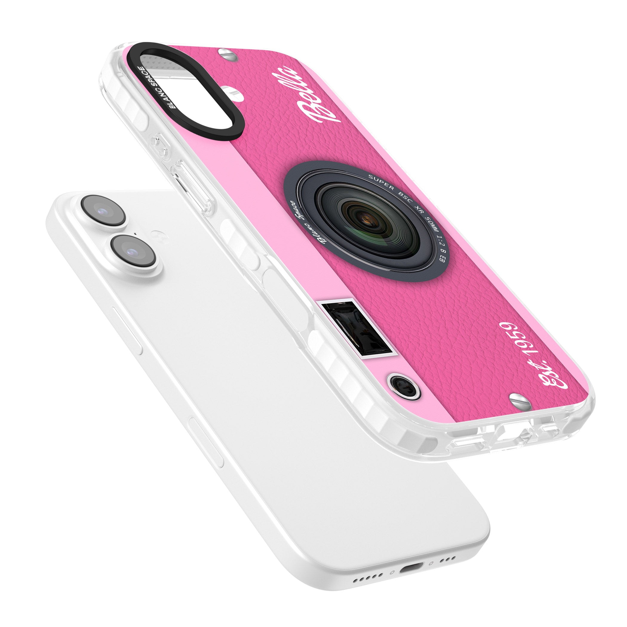 Personalised Pink Dream Camera iPhone 17 Impact Pro Clear Phone Case Colours